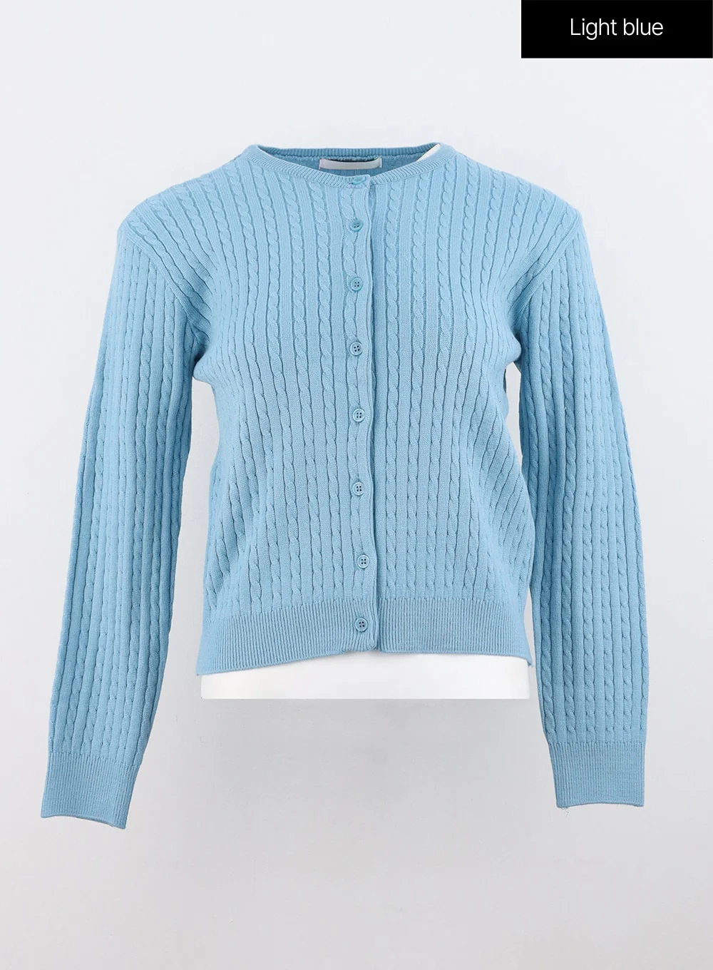 Cable Knit Round Neck Cardigan OS305 - Image 17