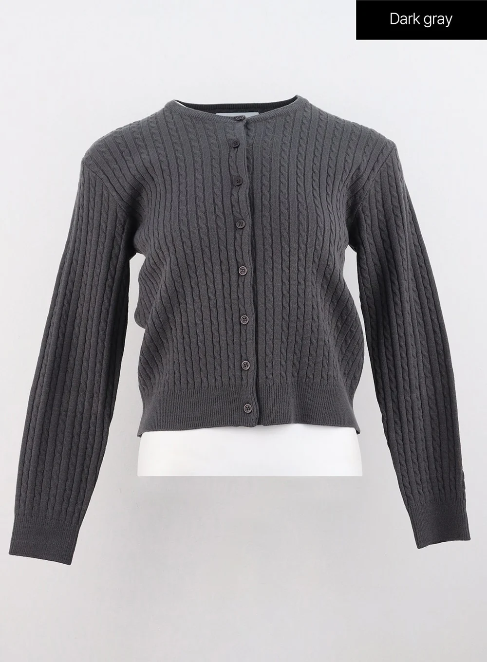 Cable Knit Round Neck Cardigan OS305 - Image 21