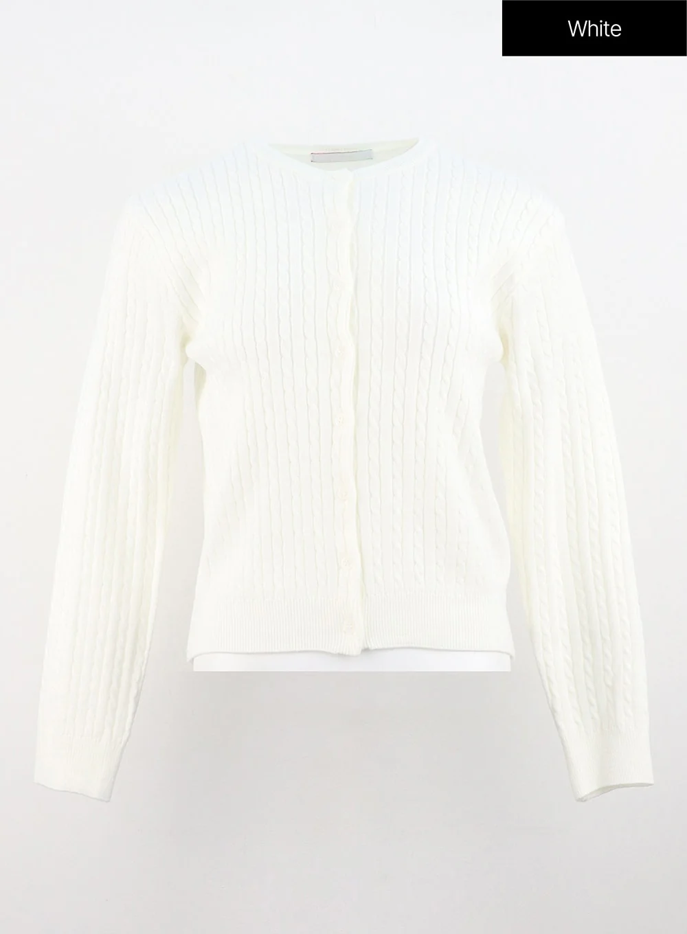 Cable Knit Round Neck Cardigan OS305 - Image 9