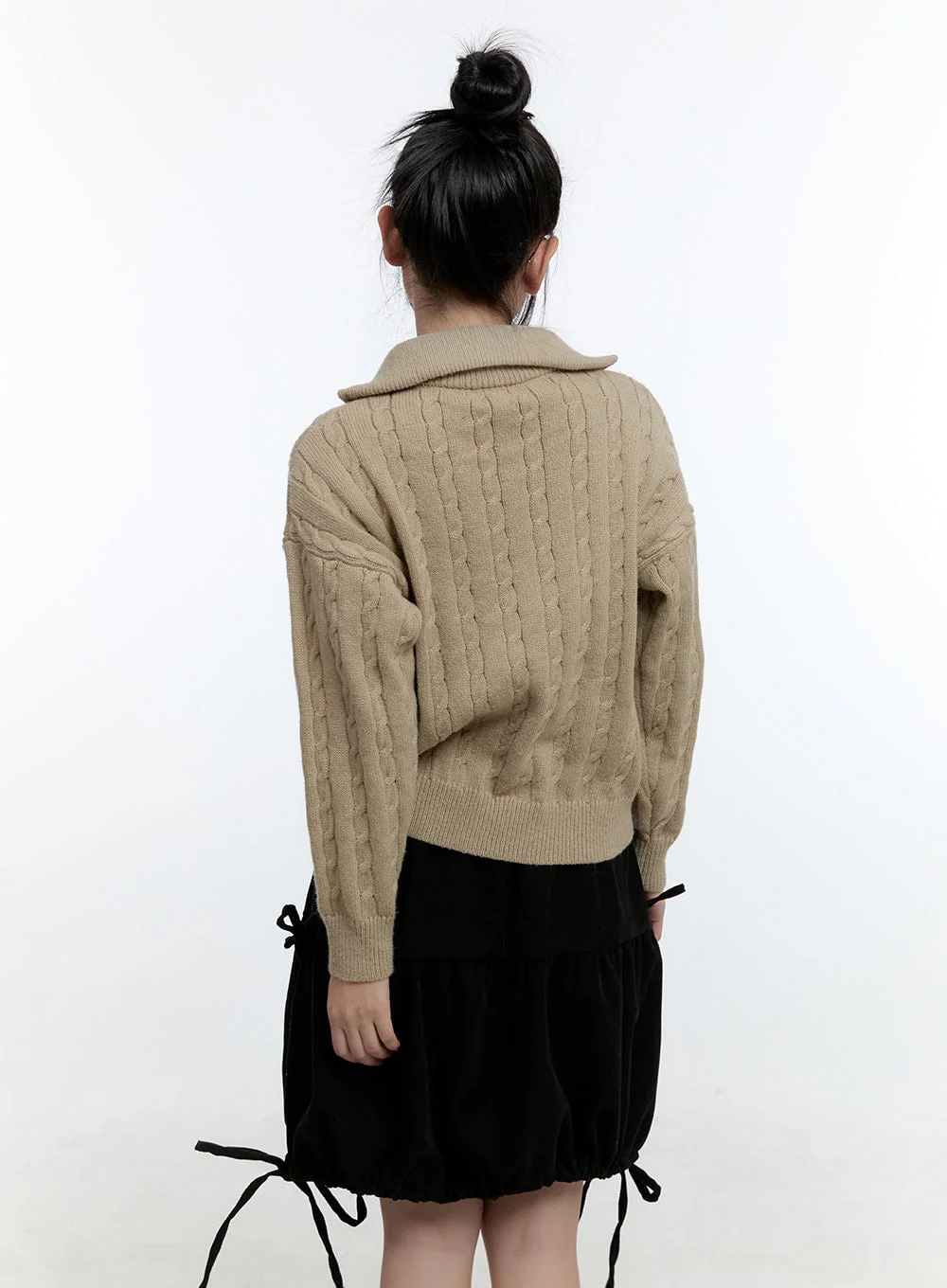 Cable Knit Zip Up Cardigan CD420 - Image 5