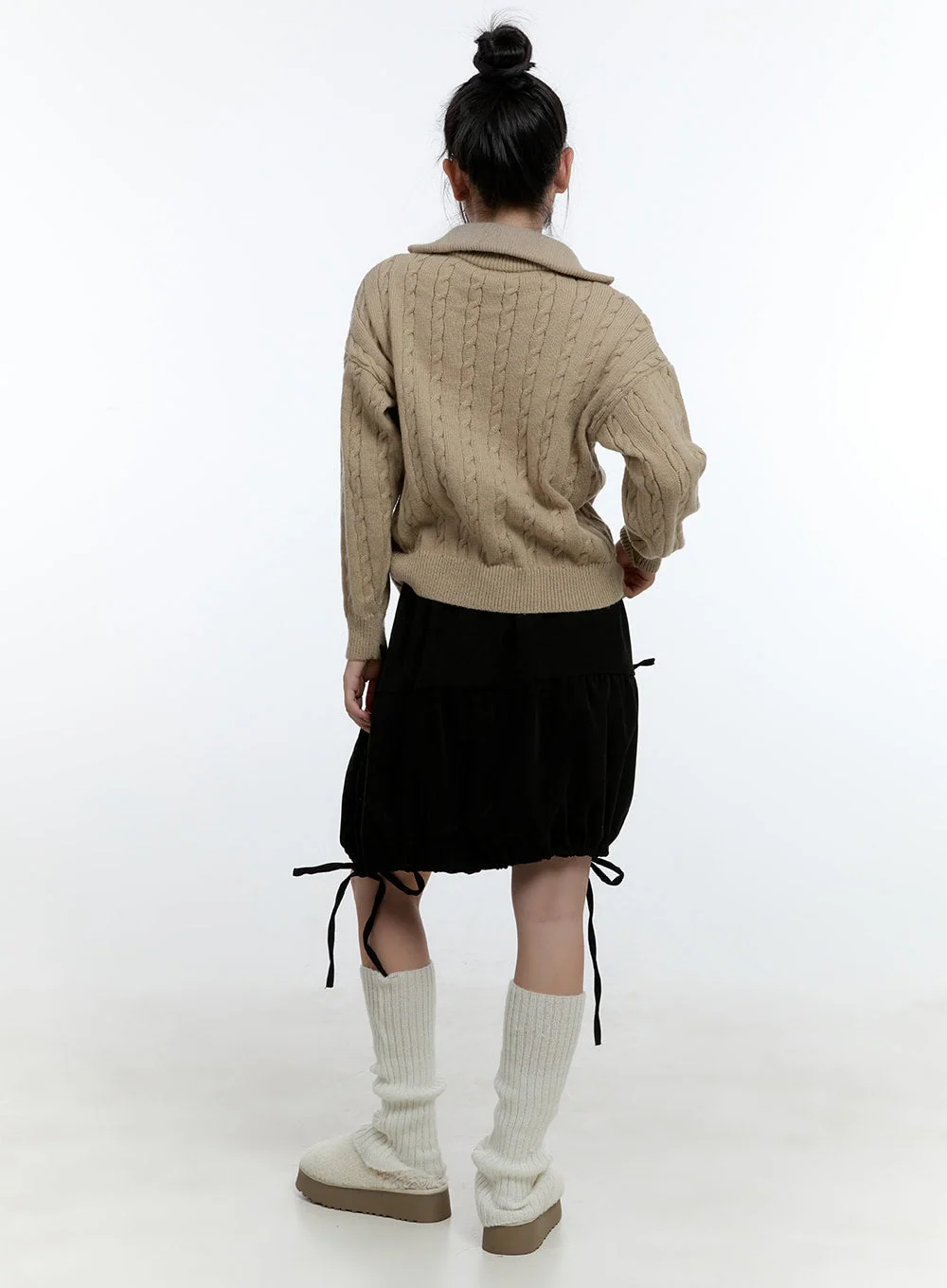 Cable Knit Zip Up Cardigan CD420 - Image 6