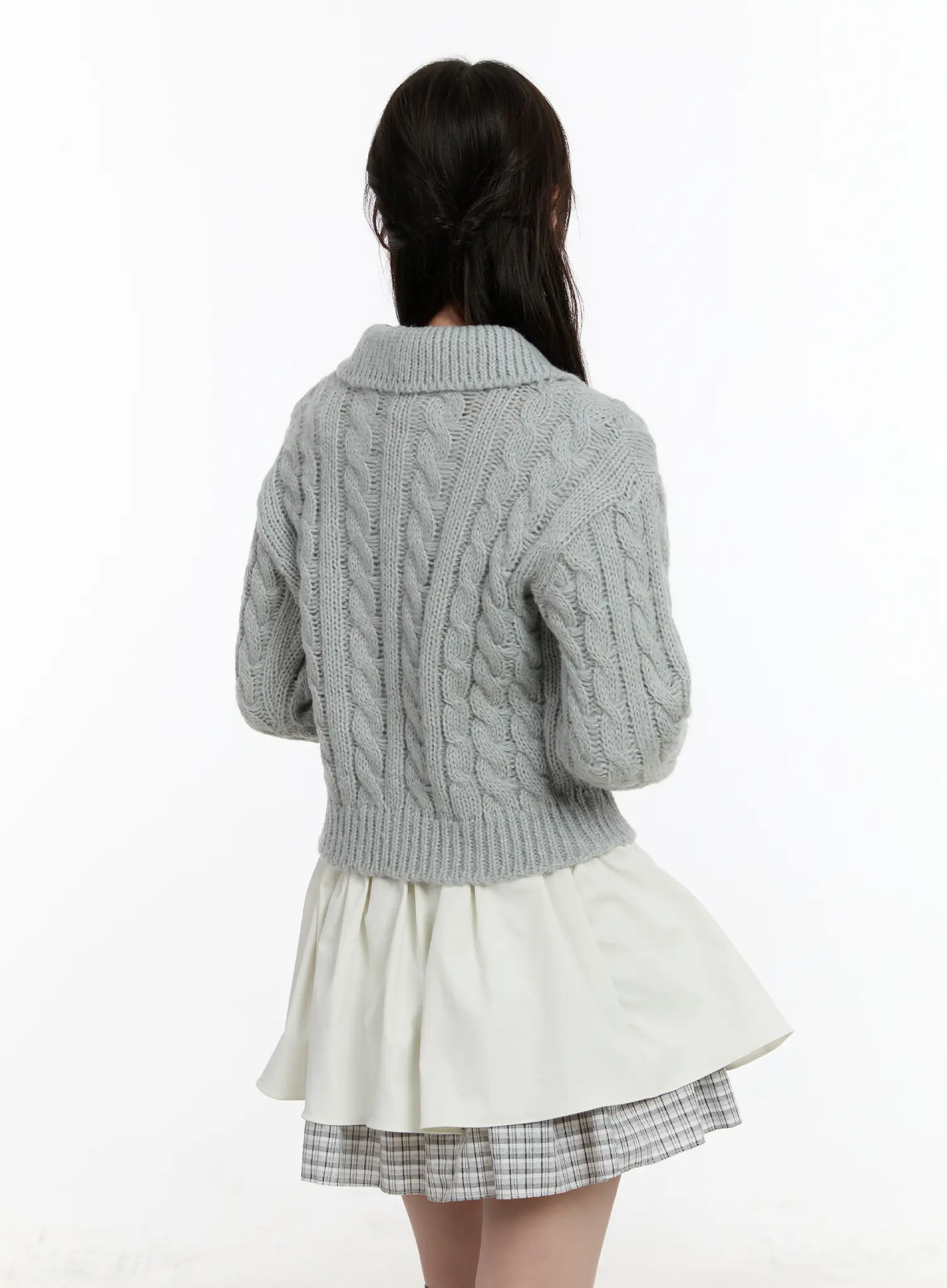 Cable Knit Zip-Up Jacket CM510 - Image 13