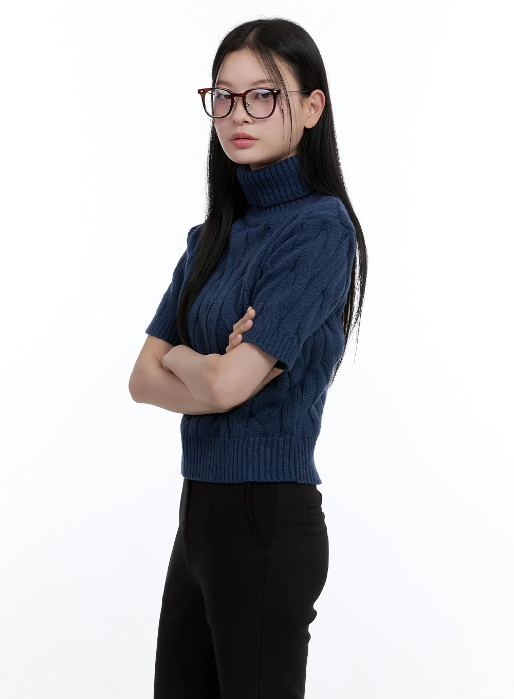 Cable Turtleneck Pullover OO429 - Image 5