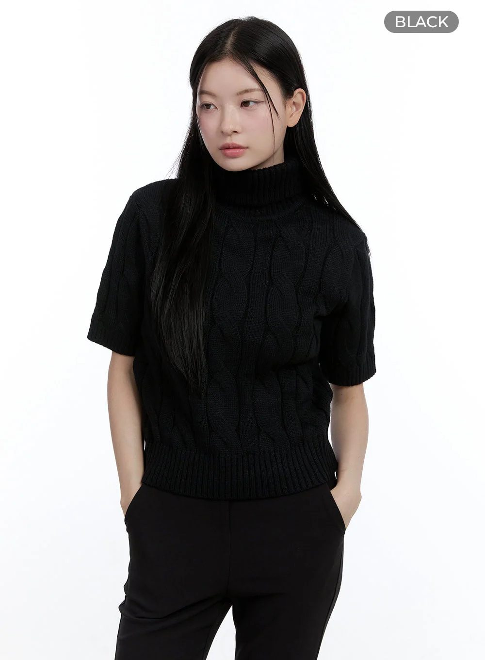 Cable Turtleneck Pullover OO429 - Image 9