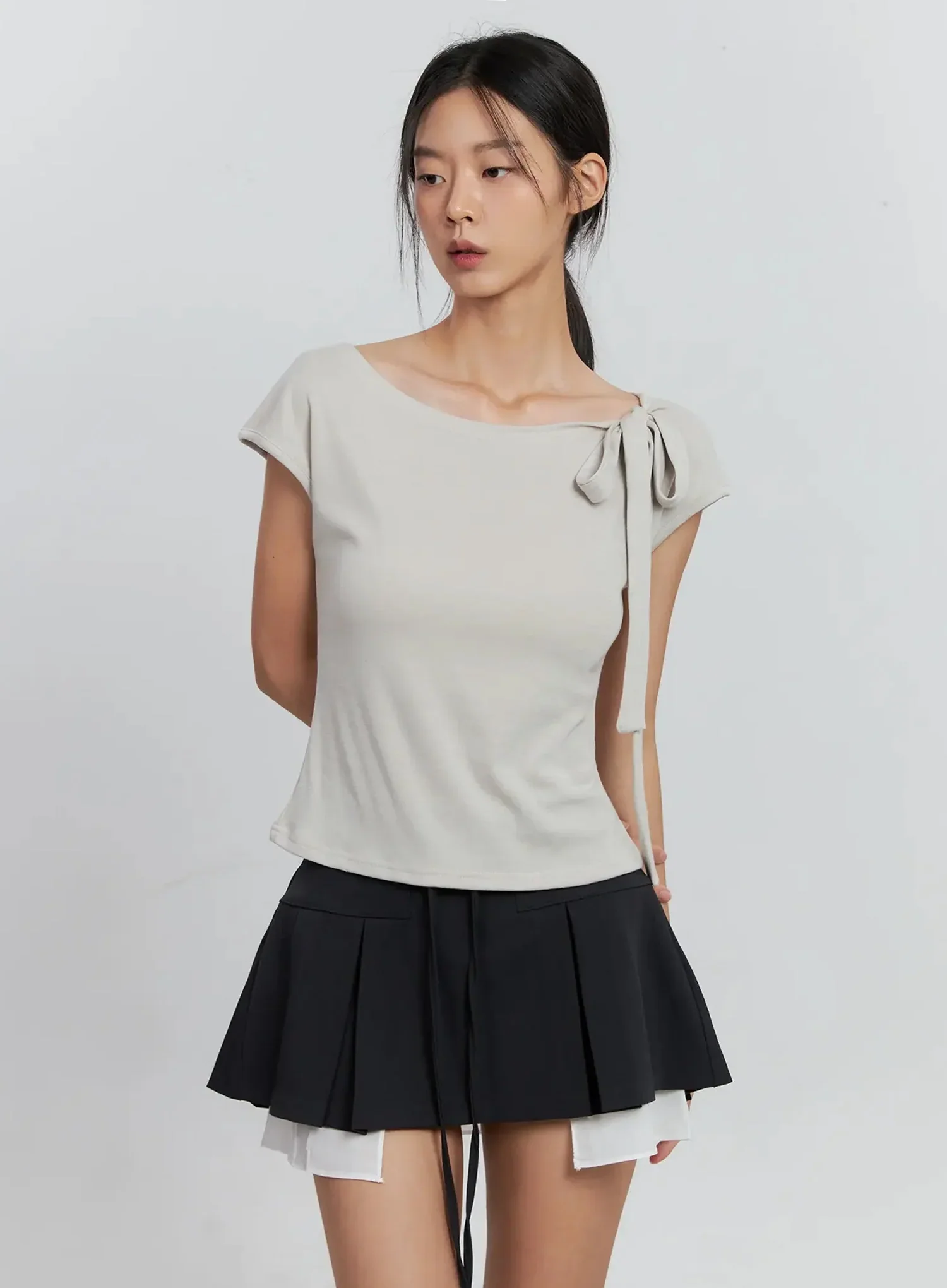 Cap Sleeve Bow Tie Top IS516 - Image 15