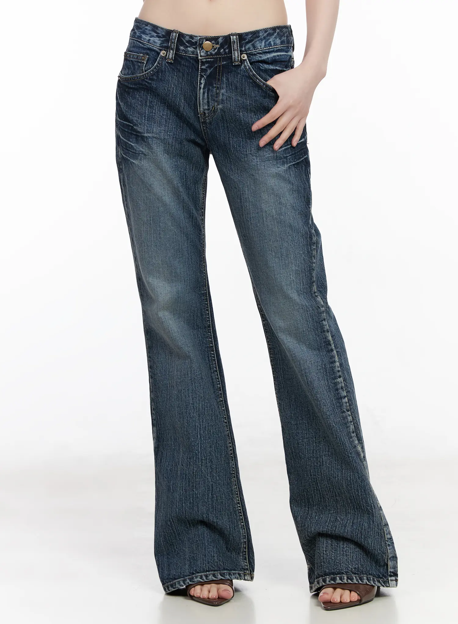 Carey Vintage Washed Bootcut Flared Jeans CM526 - Image 2