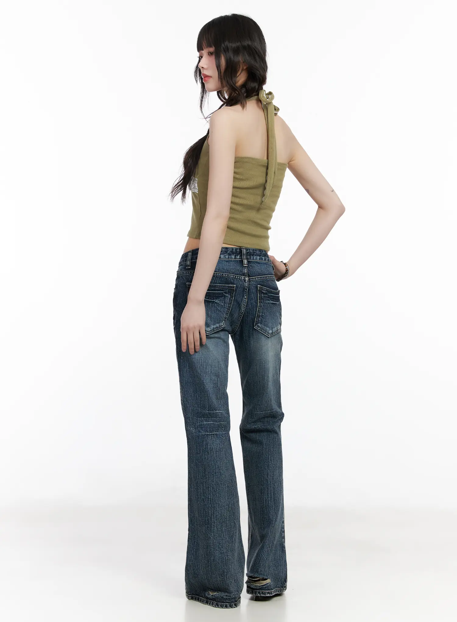 Carey Vintage Washed Bootcut Flared Jeans CM526 - Image 8