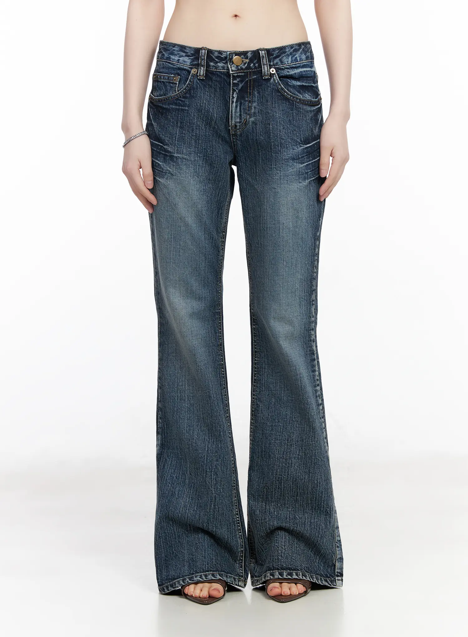 Carey Vintage Washed Bootcut Flared Jeans CM526 - Image 9