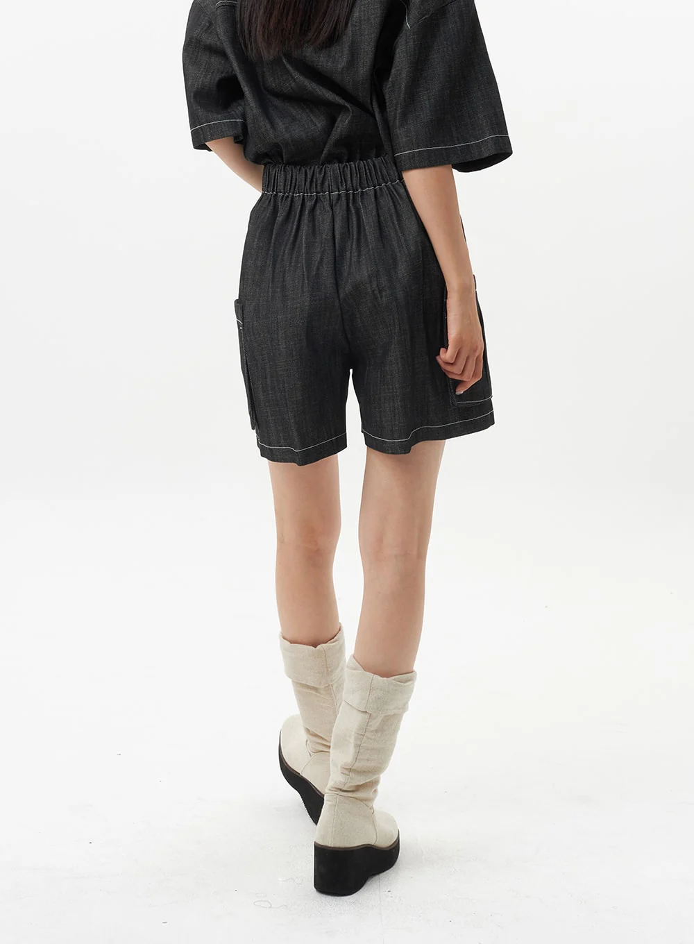 Cargo Denim Shorts OU326 - Image 8