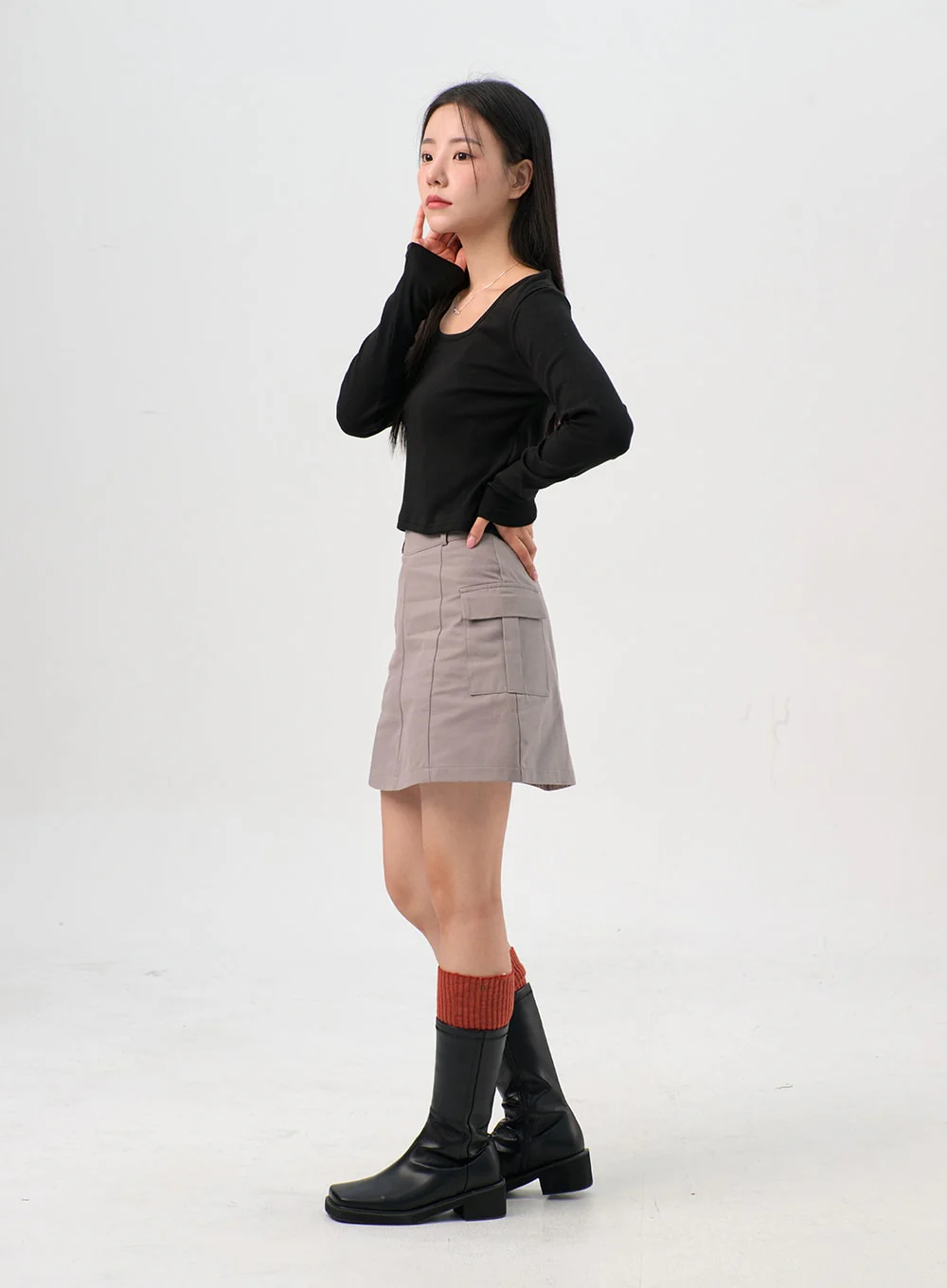 Cargo Mini Skirt OS302 - Image 9