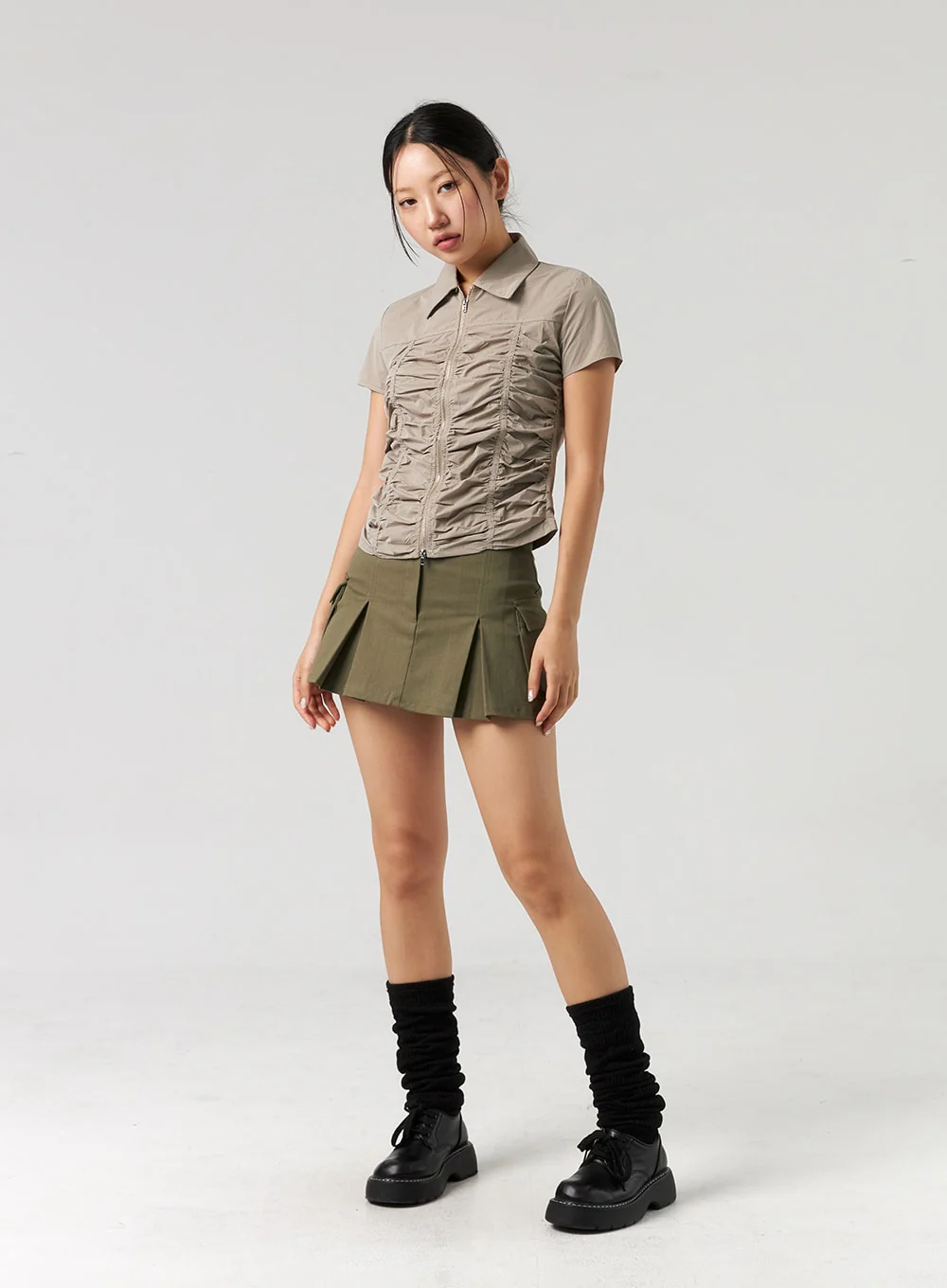 Cargo Pleated Mini Skirt CL326 - Image 10