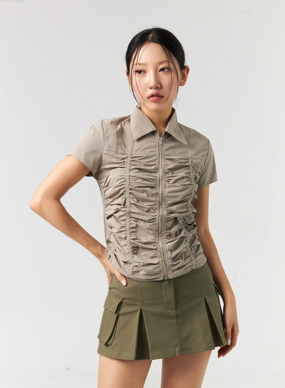 Cargo Pleated Mini Skirt CL326 - Image 14