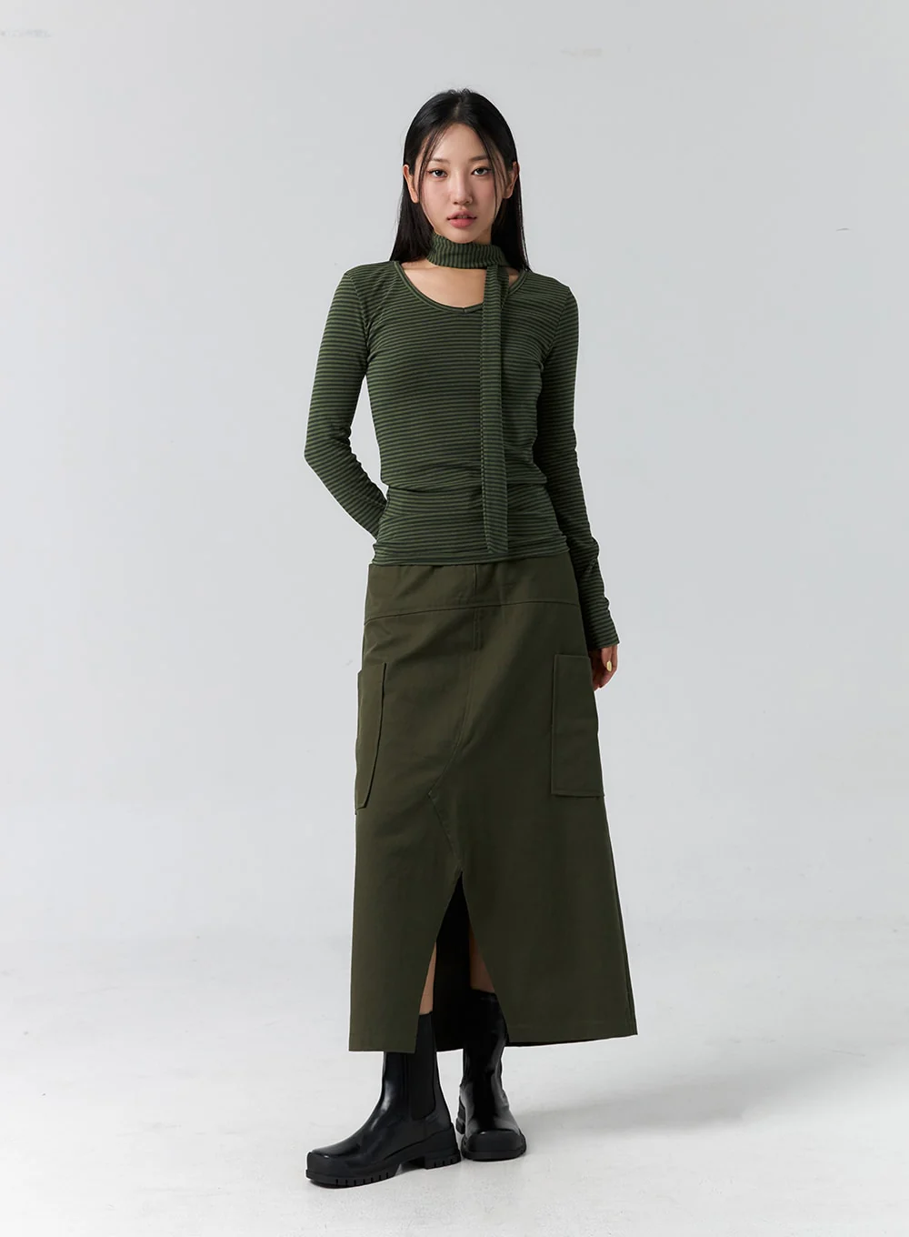 Cargo Slit Maxi Skirt CS305 - Image 3