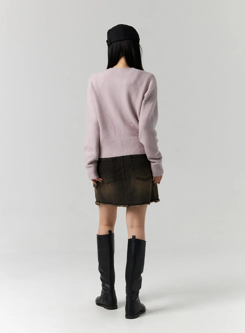 Cargo Washed Denim Mini Skirt CS314 - Image 10