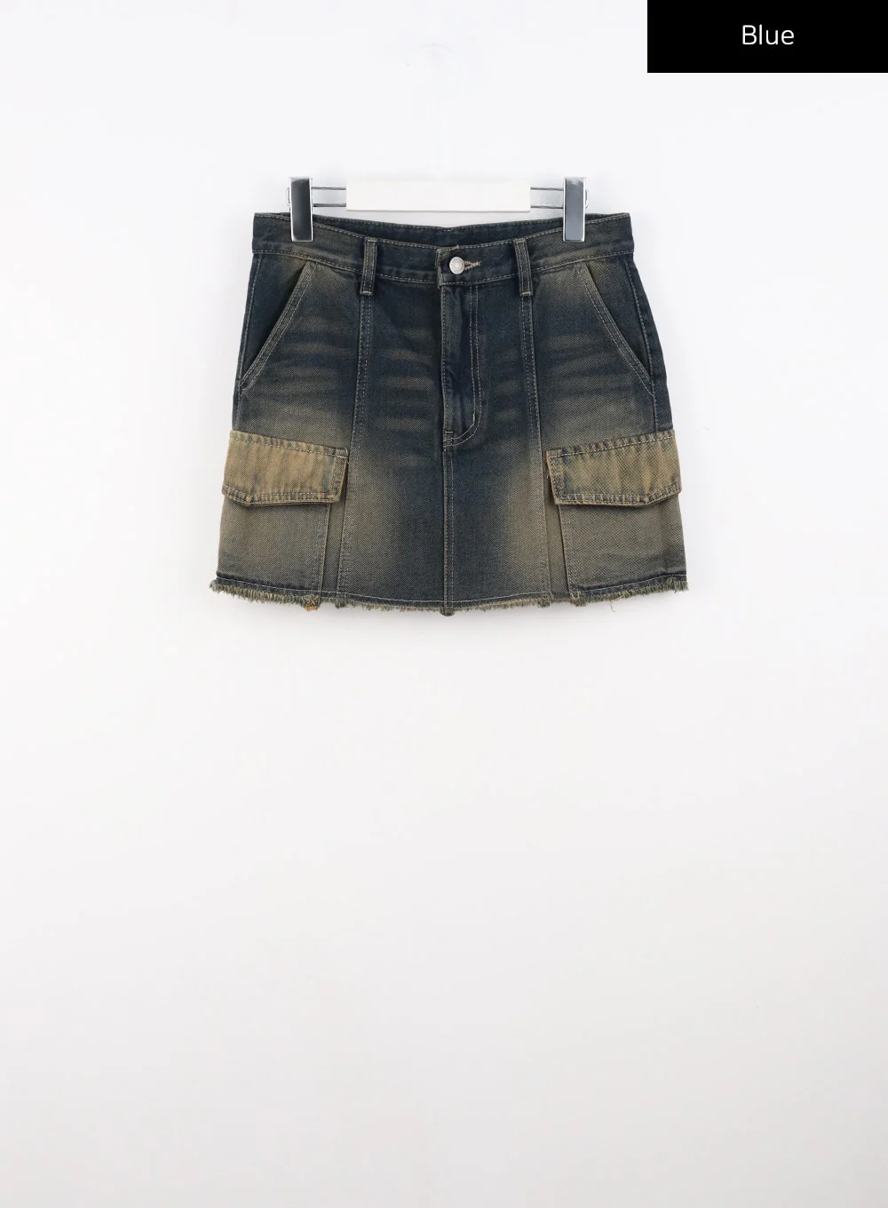 Cargo Washed Denim Mini Skirt CS314 - Image 12