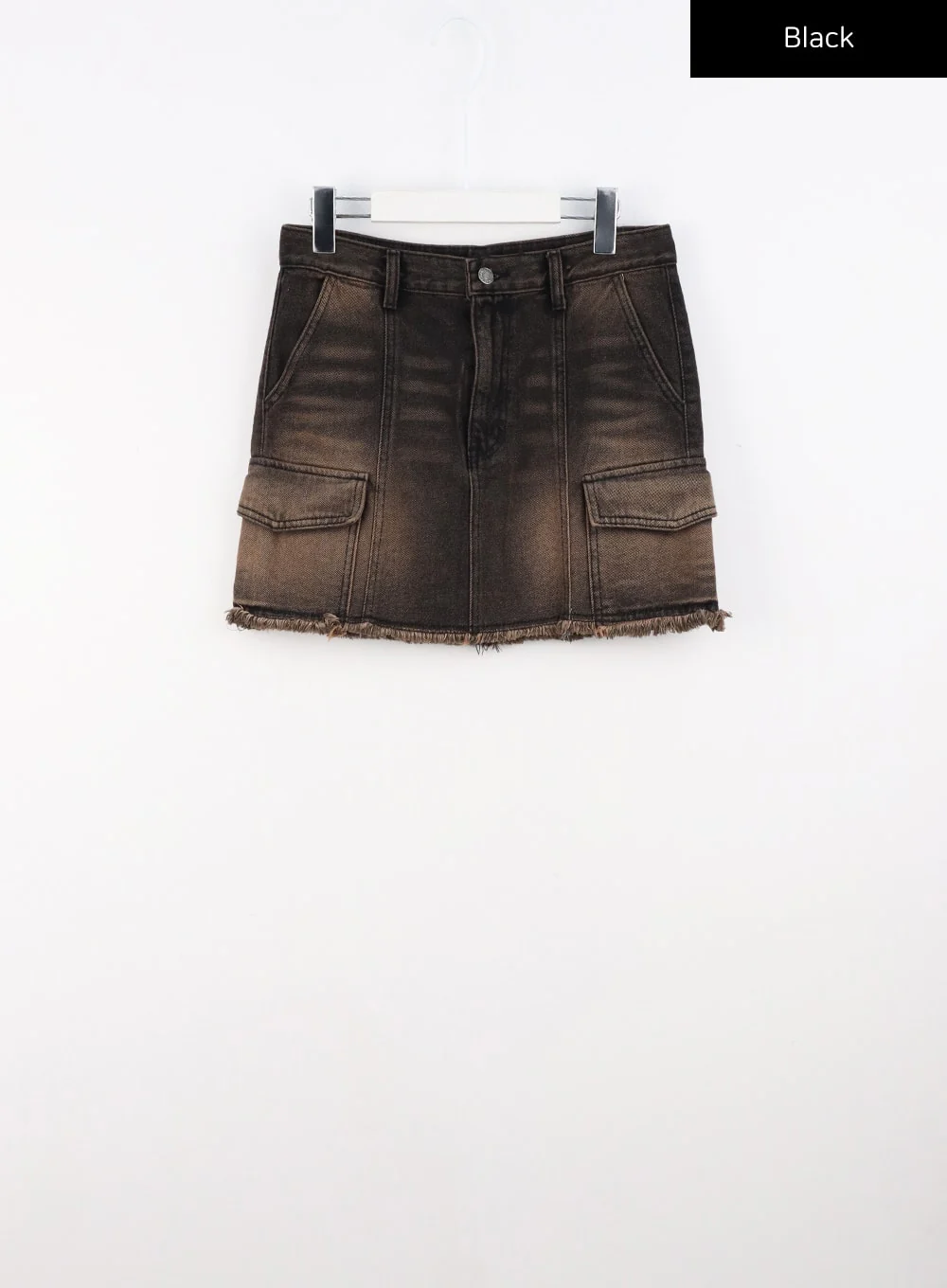 Cargo Washed Denim Mini Skirt CS314 - Image 13