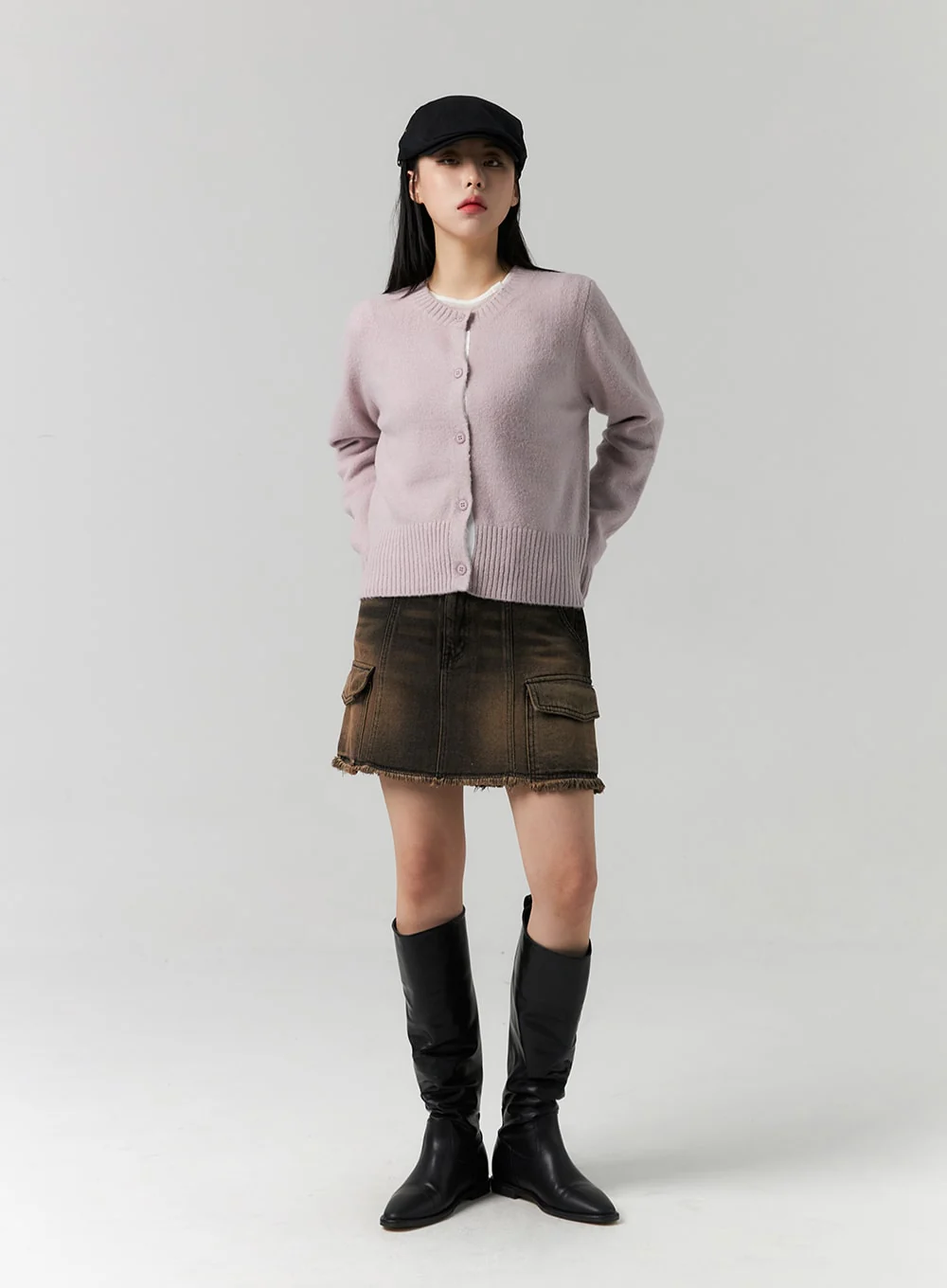 Cargo Washed Denim Mini Skirt CS314 - Image 3