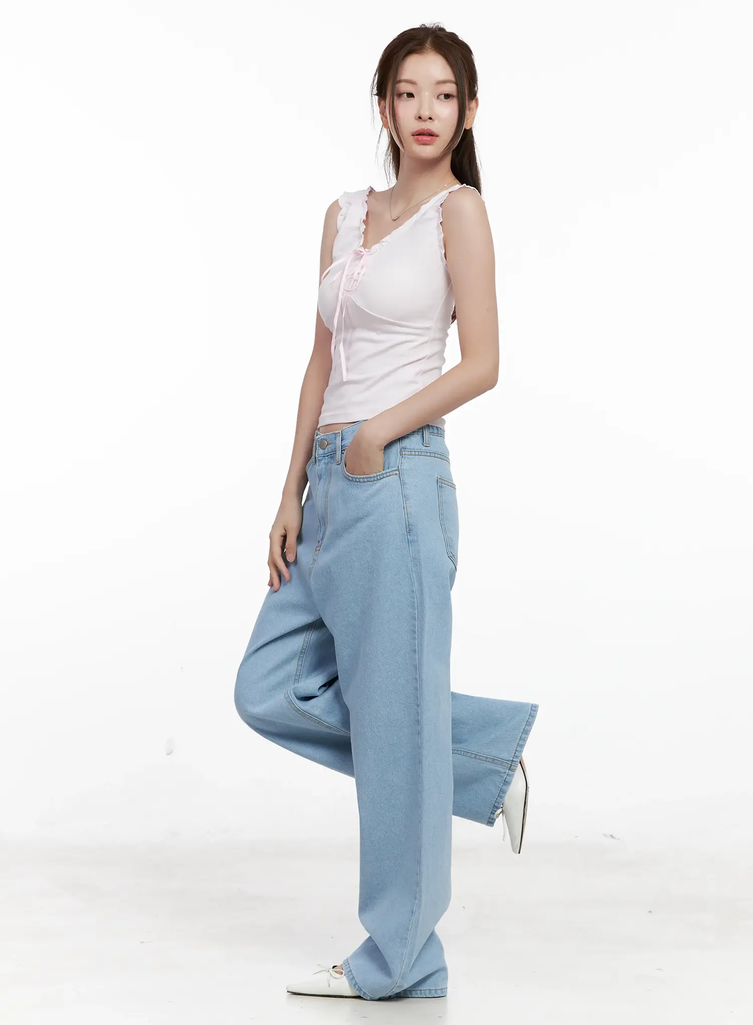 Carmen High-Waist Wide-Leg Denim Jeans CL523 - Image 5