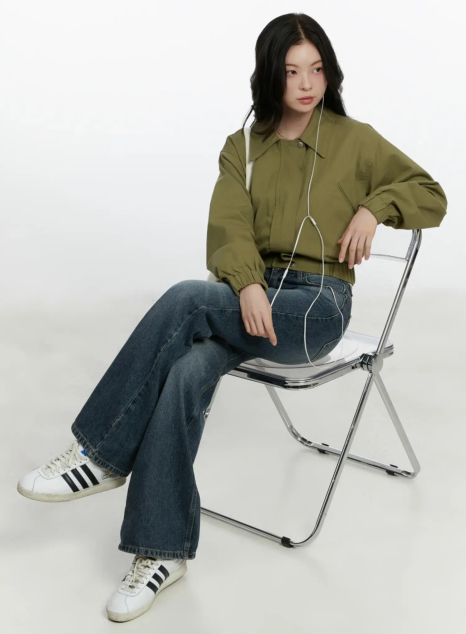 Casual Cropped Utility Jacket F502