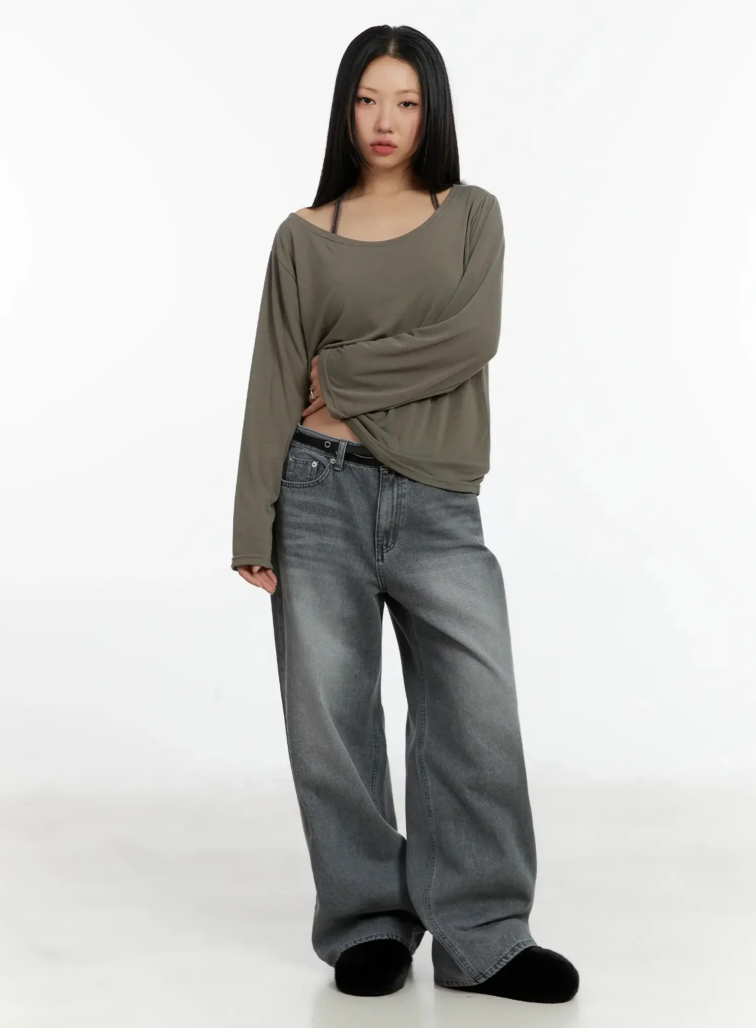 Casual Fleece Loose Fit Long Sleeve Tee ID526 - Image 8