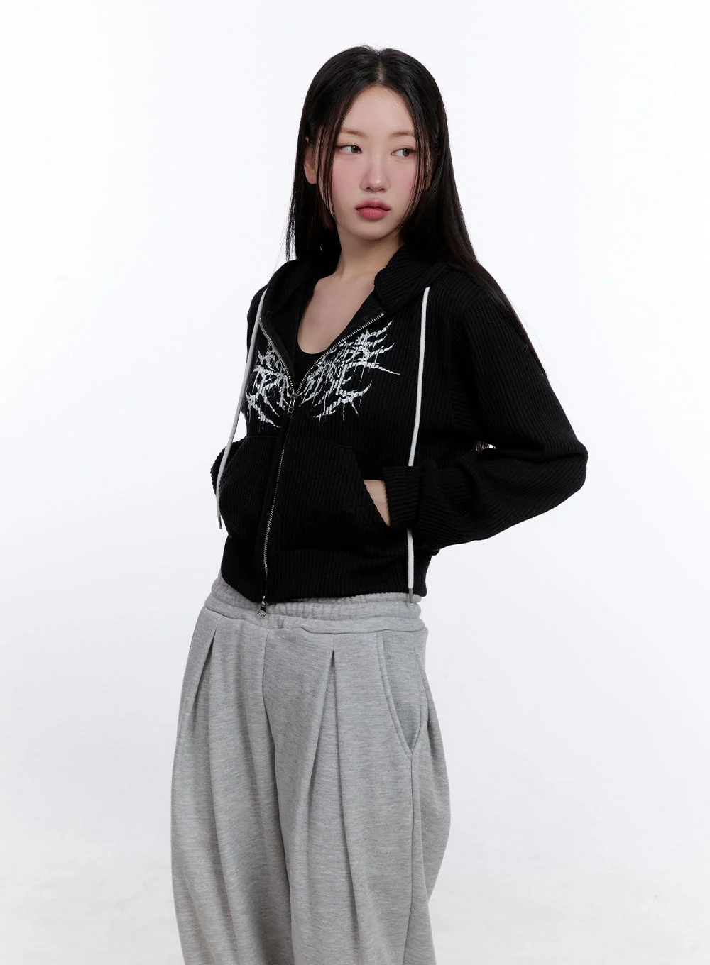 Casual Graphic Zip-Up Hooded Jacket CJ509 - Image 8