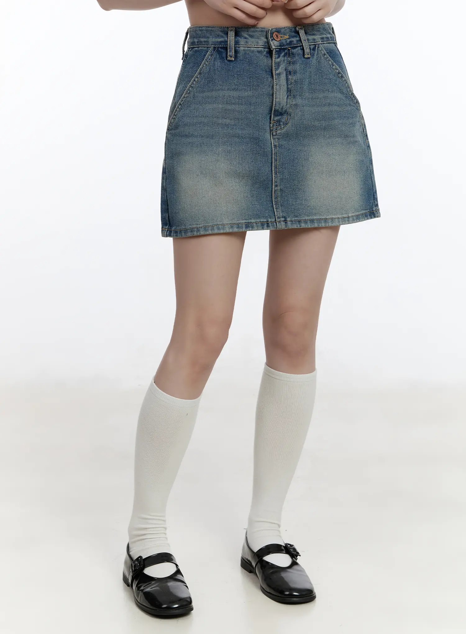Casual High-Waisted Denim Mini Skirt CA502