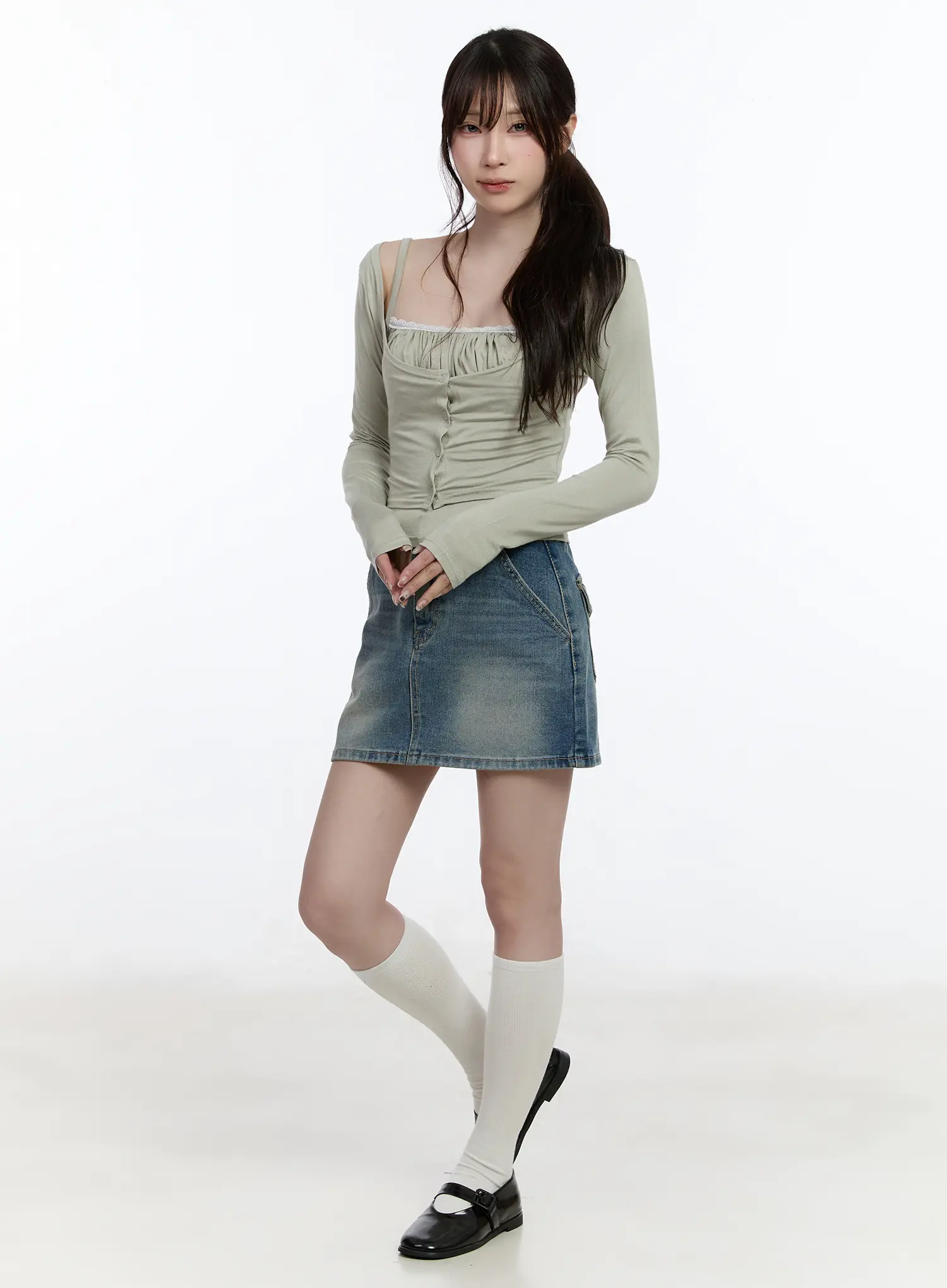 Casual High-Waisted Denim Mini Skirt CA502 - Image 5