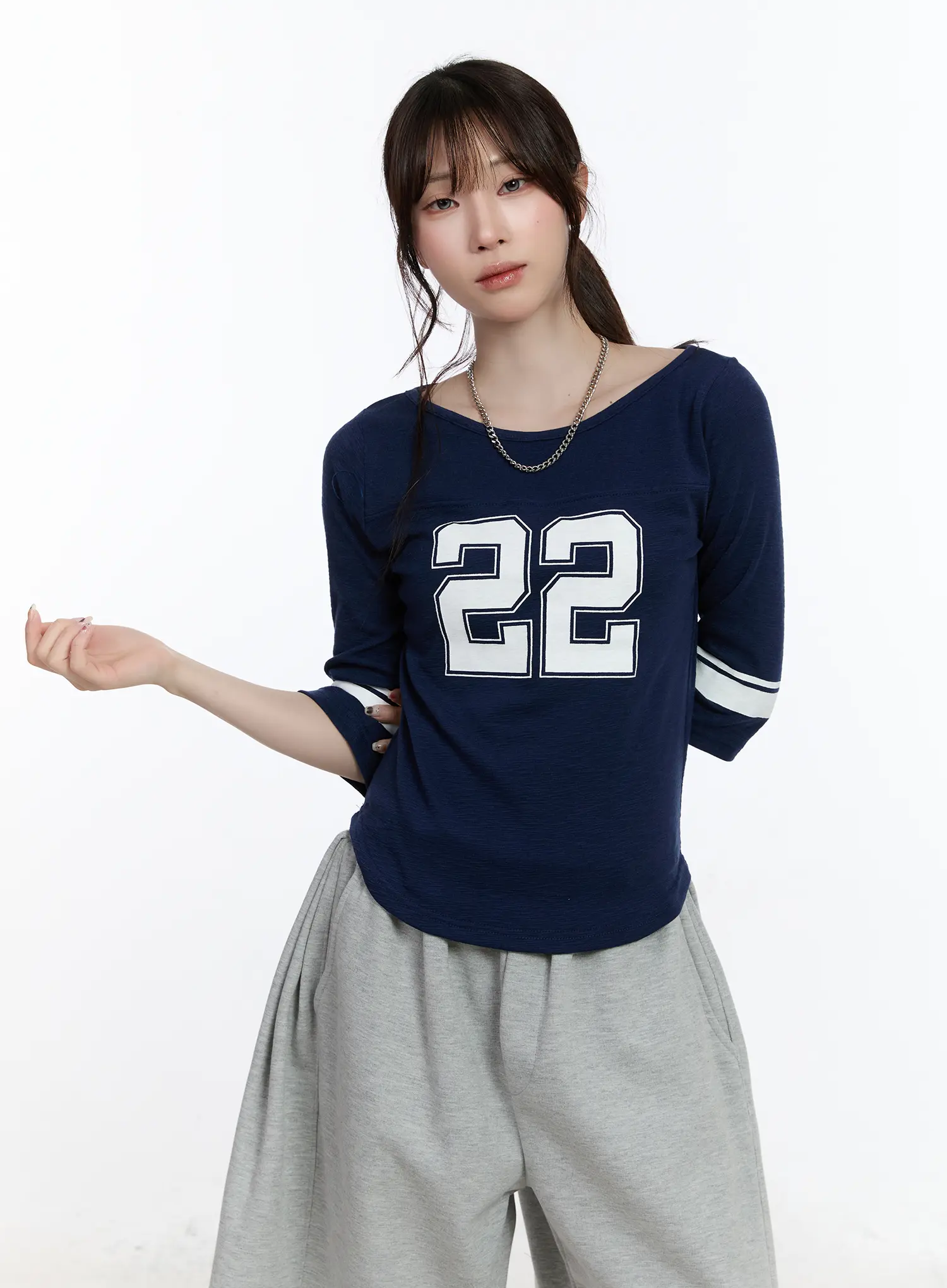 Casual Numeric Print Boatneck Top CA503 - Image 11