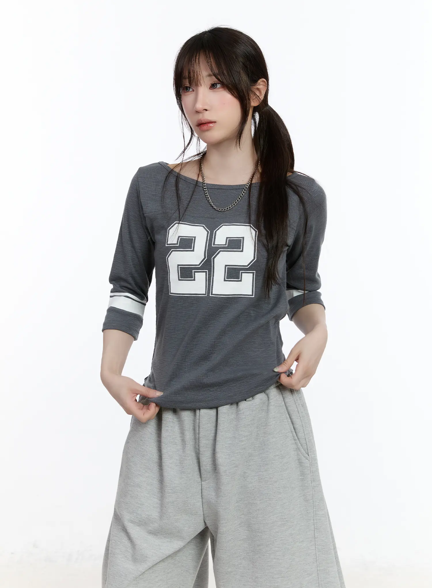 Casual Numeric Print Boatneck Top CA503 - Image 12