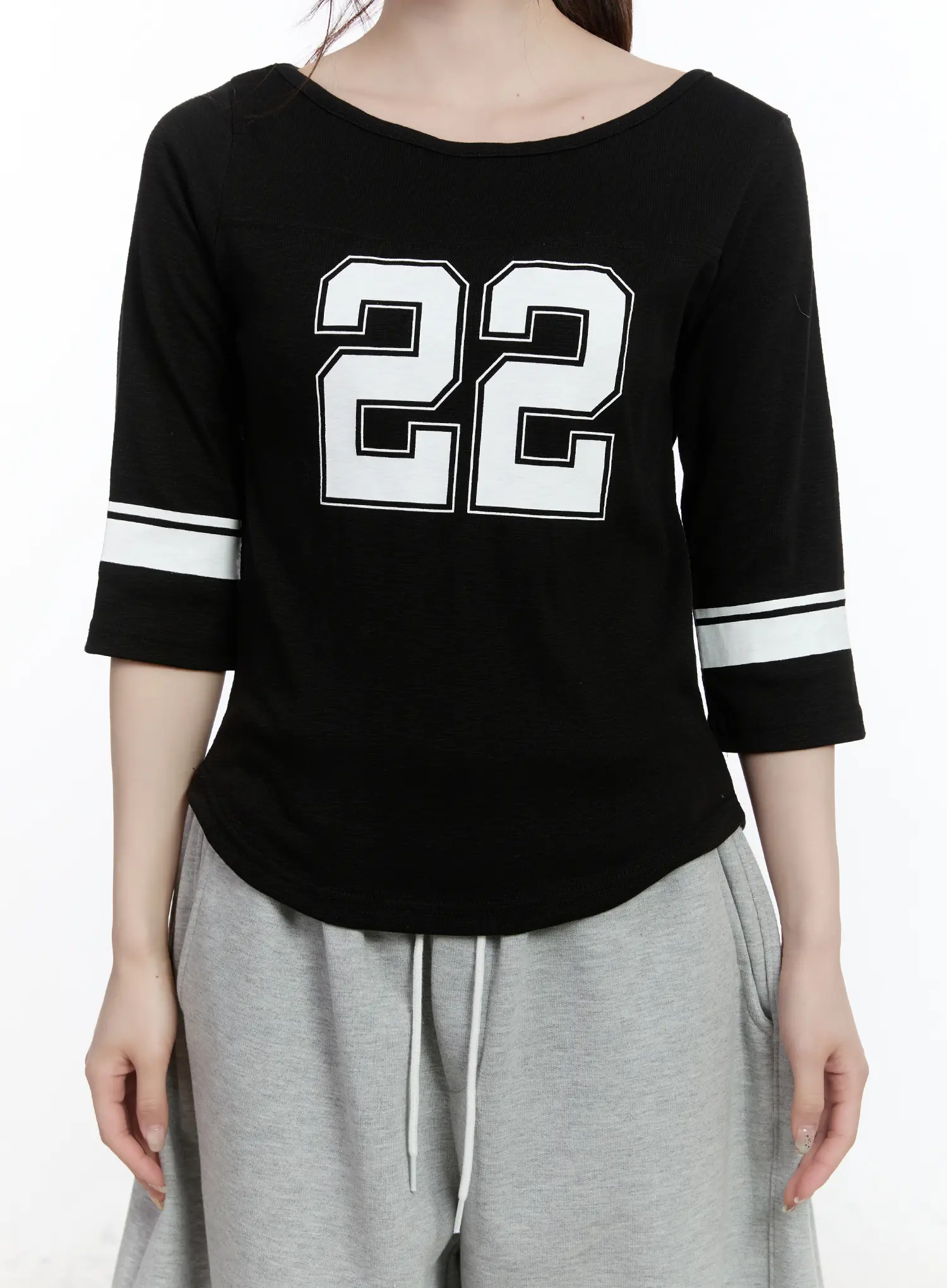 Casual Numeric Print Boatneck Top CA503 - Image 9