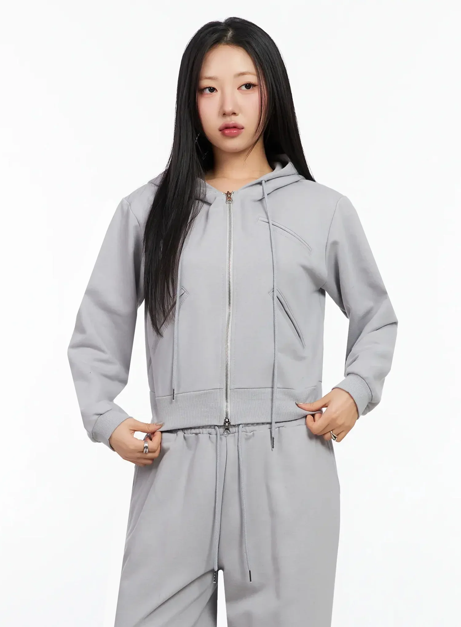 Casual Pocketed Zip-Up Hoodie CA513 - Image 3