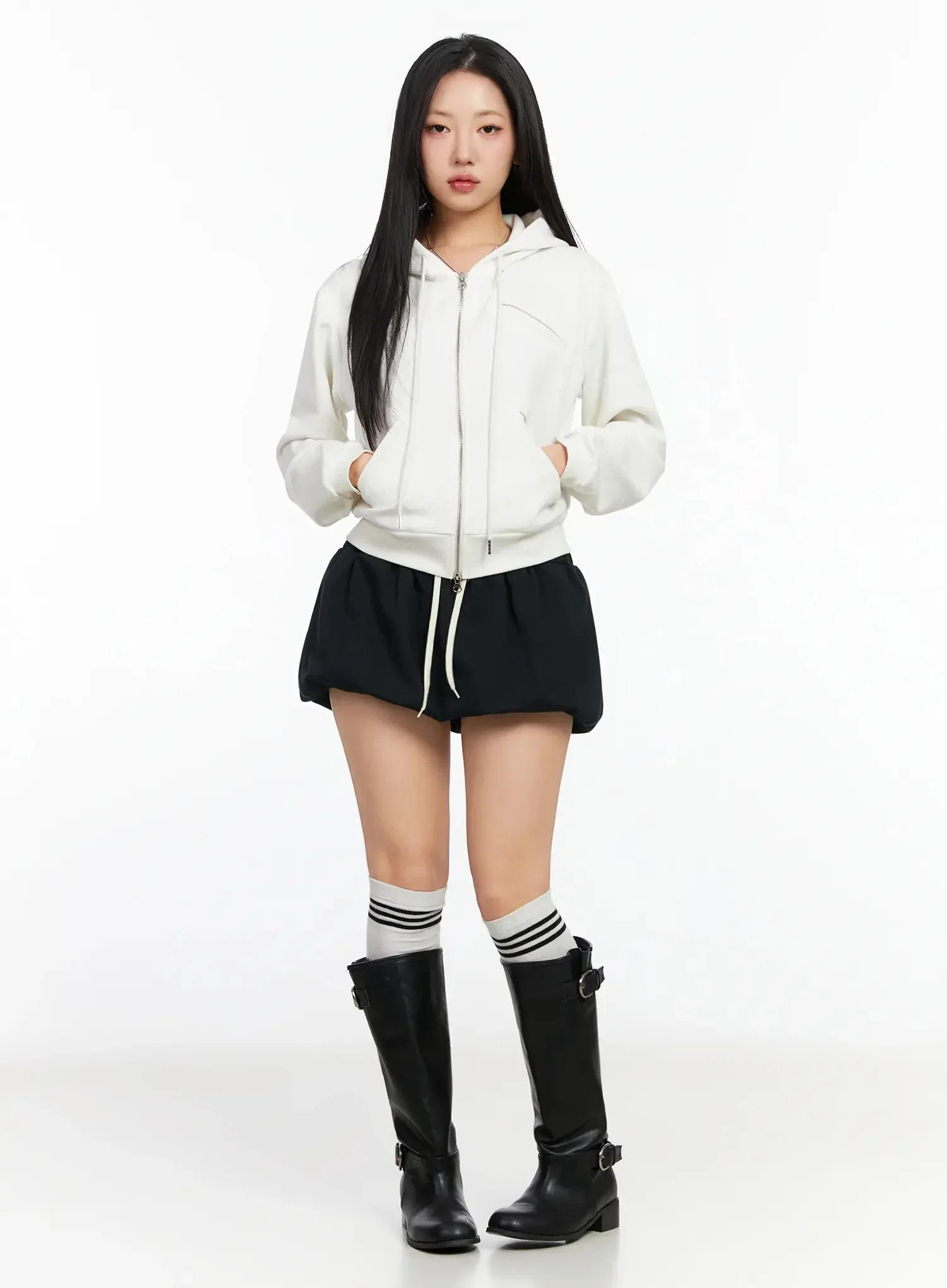Casual Pocketed Zip-Up Hoodie CA513 - Image 5