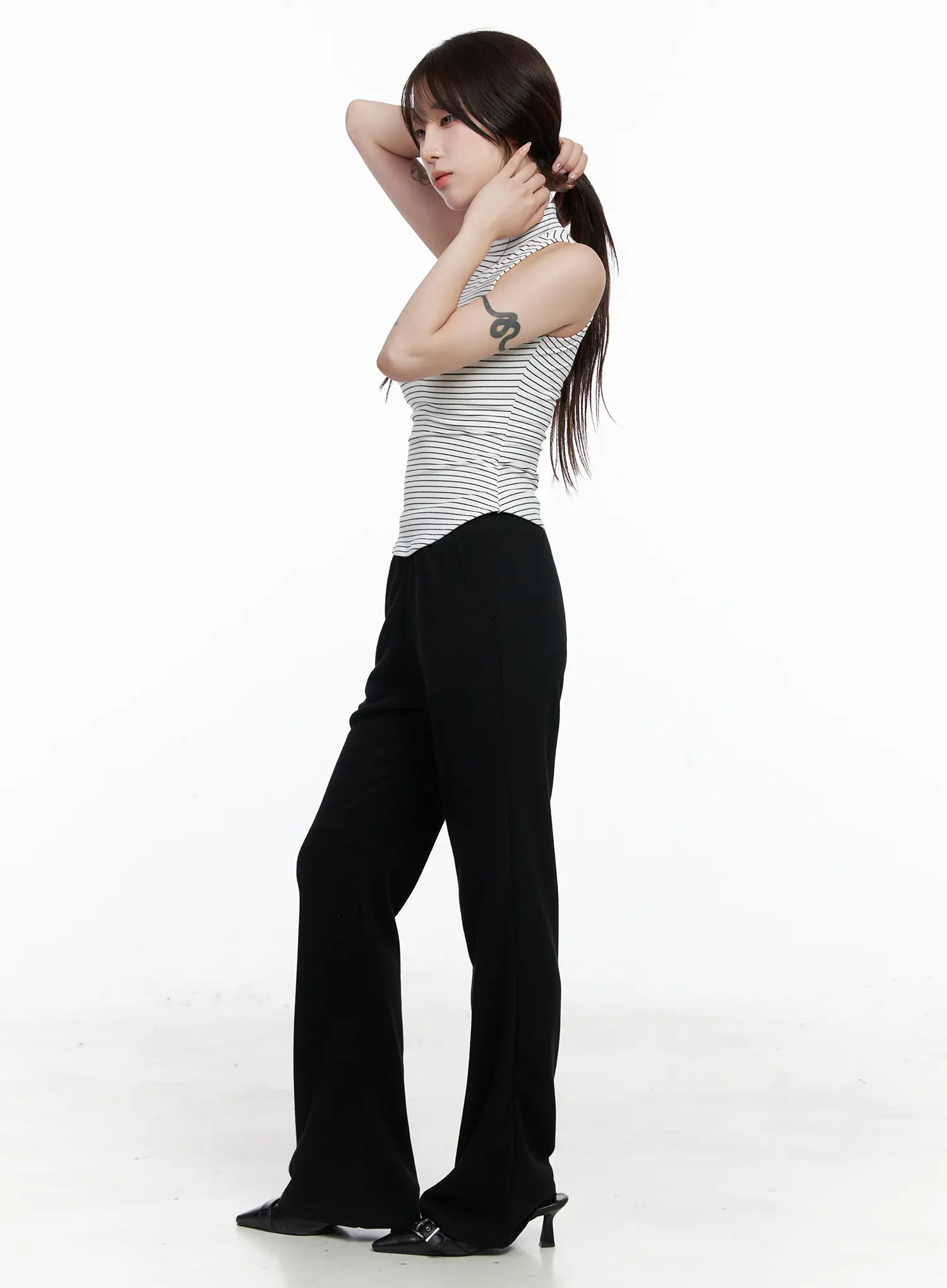 Casual Ribbed Bootcut Pants CO521 - Image 3
