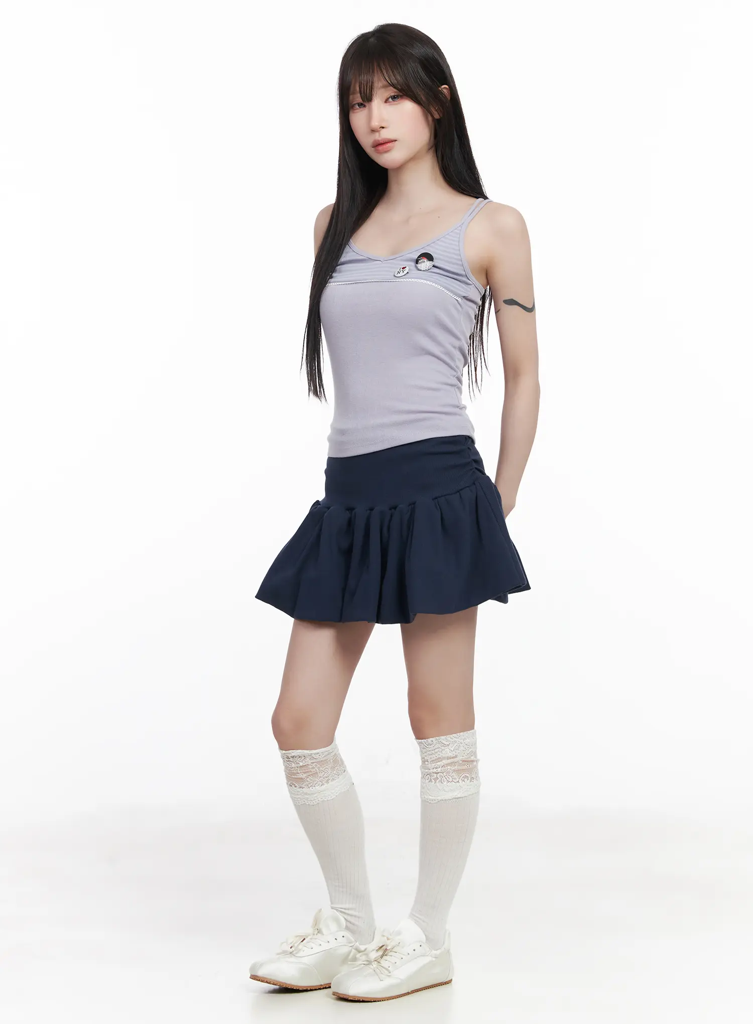 Casual Ribbed Sleeveless Top With Badges CF523 - Image 3