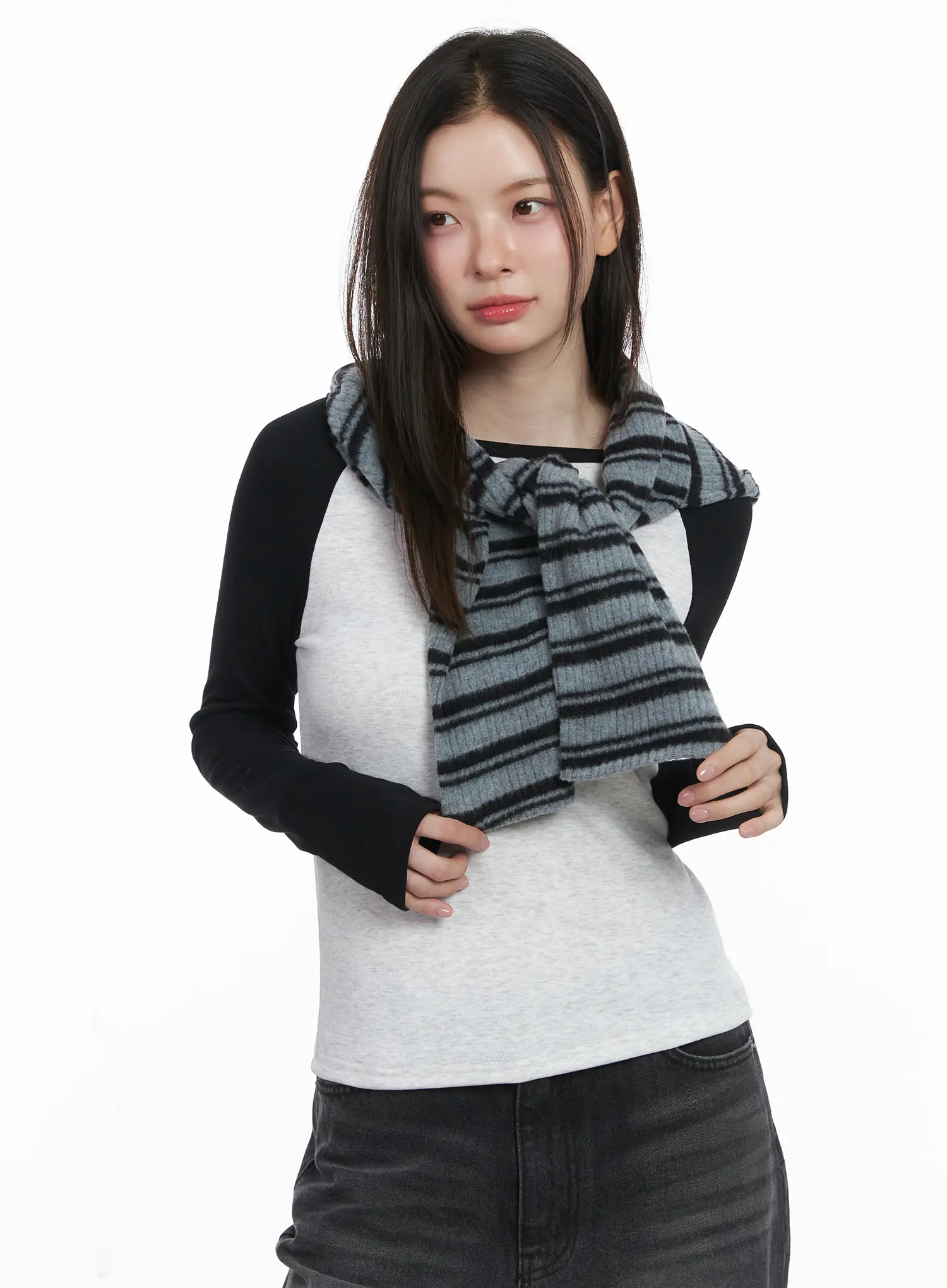 Casual Striped Hooded Muffler CJ512 - Image 3