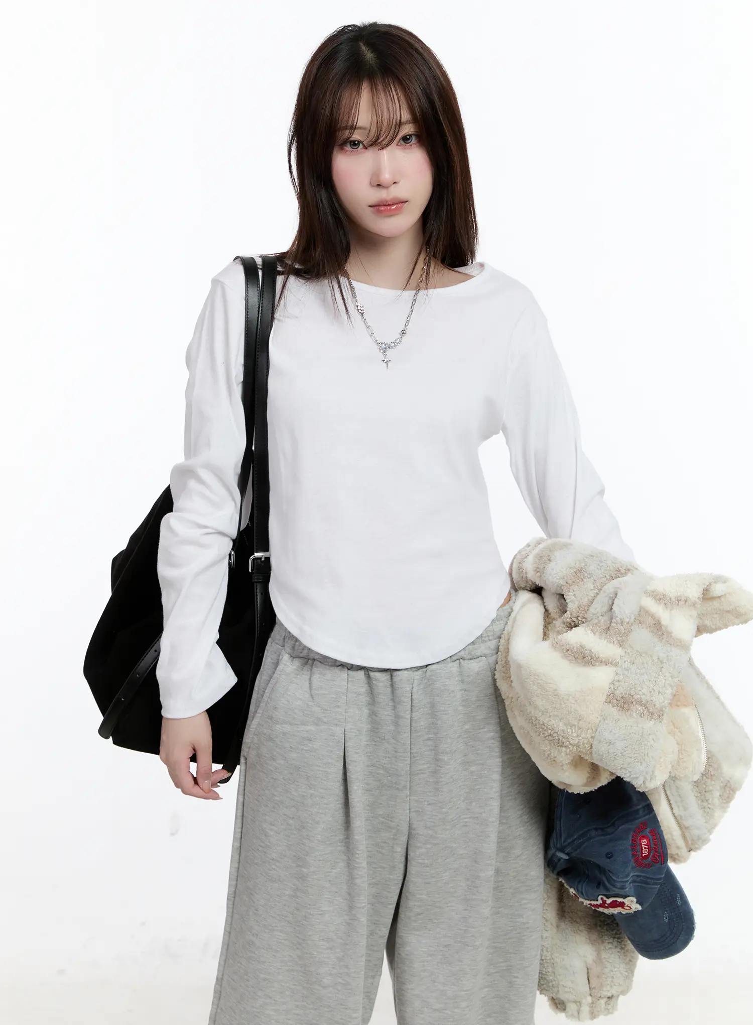 Casual U-Neck Long Sleeve Tee CN525