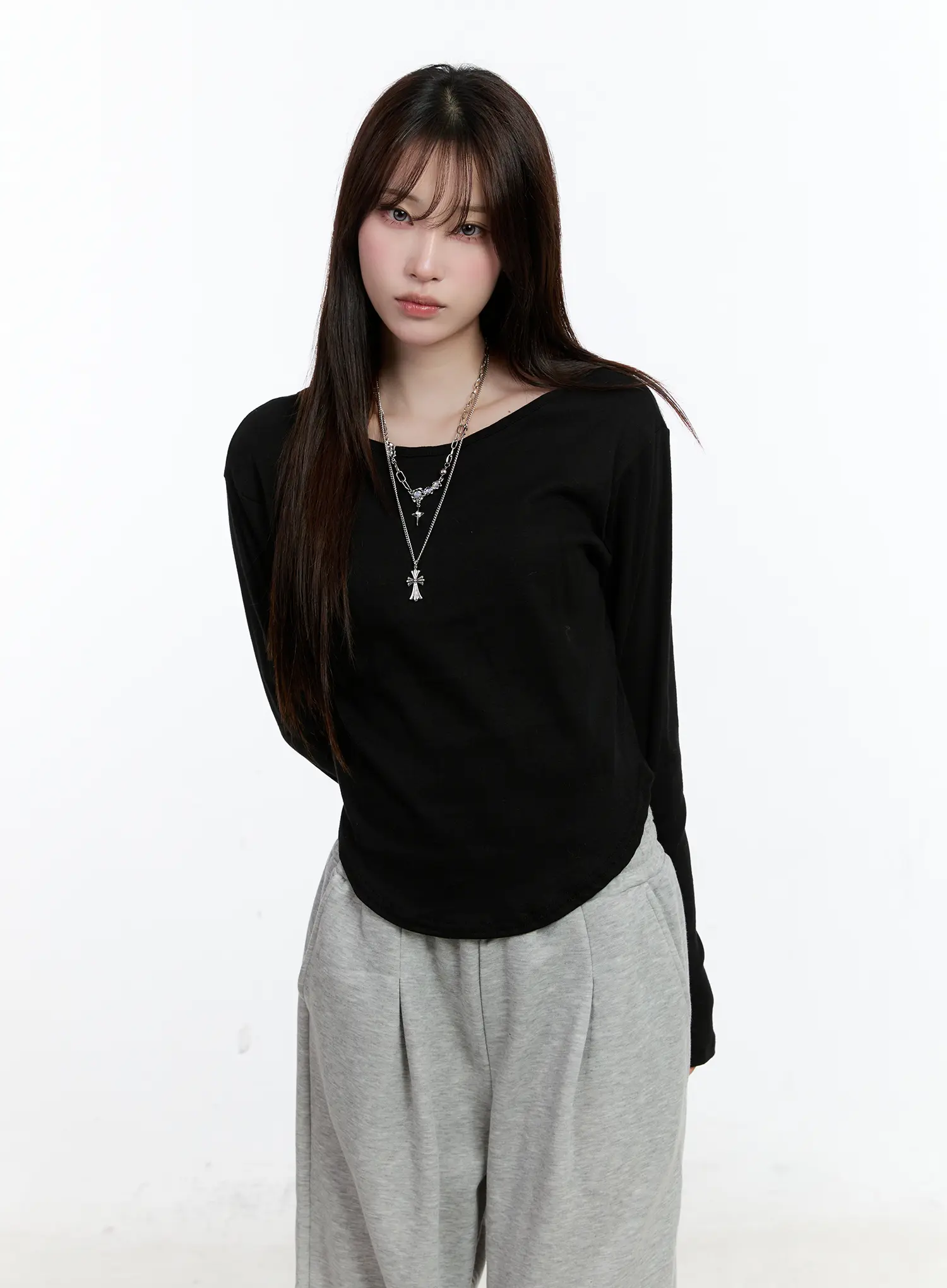 Casual U-Neck Long Sleeve Tee CN525 - Image 10
