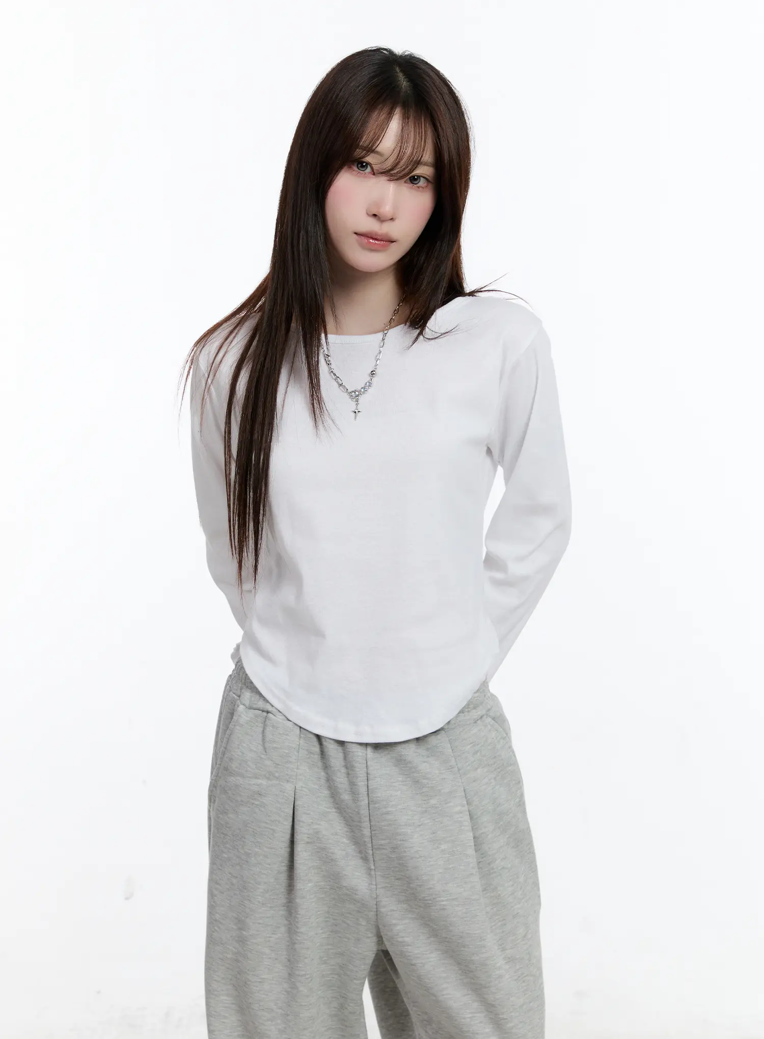 Casual U-Neck Long Sleeve Tee CN525 - Image 3