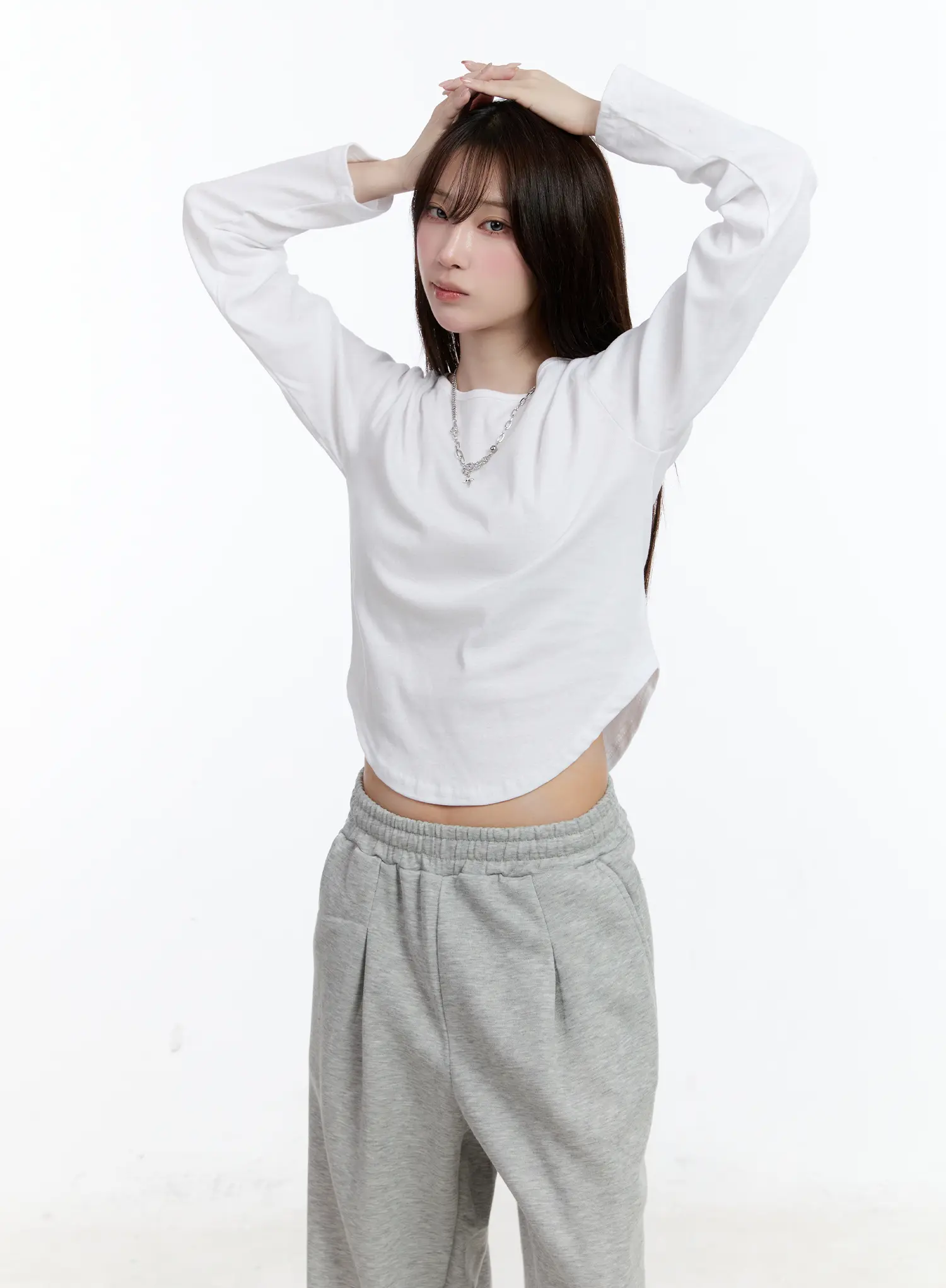 Casual U-Neck Long Sleeve Tee CN525 - Image 5