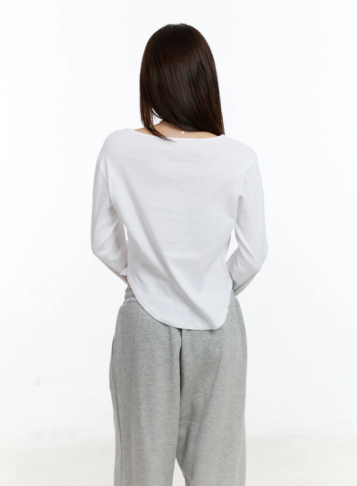 Casual U-Neck Long Sleeve Tee CN525 - Image 7