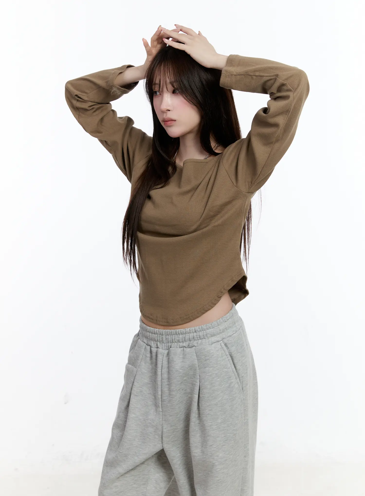 Casual U-Neck Long Sleeve Tee CN525 - Image 9