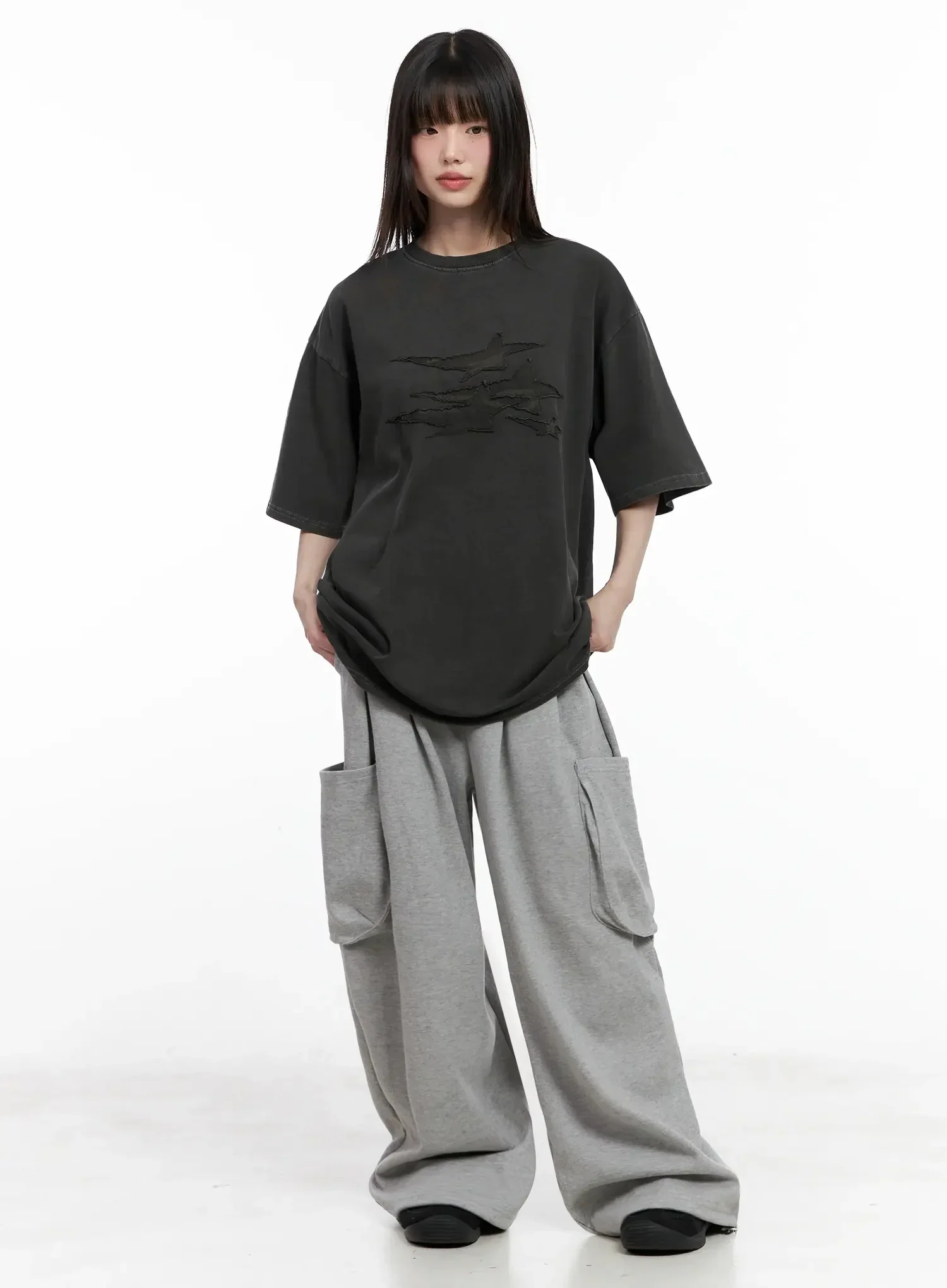 Casual Wide-Leg Cargo Sweatpants IL531 - Image 11