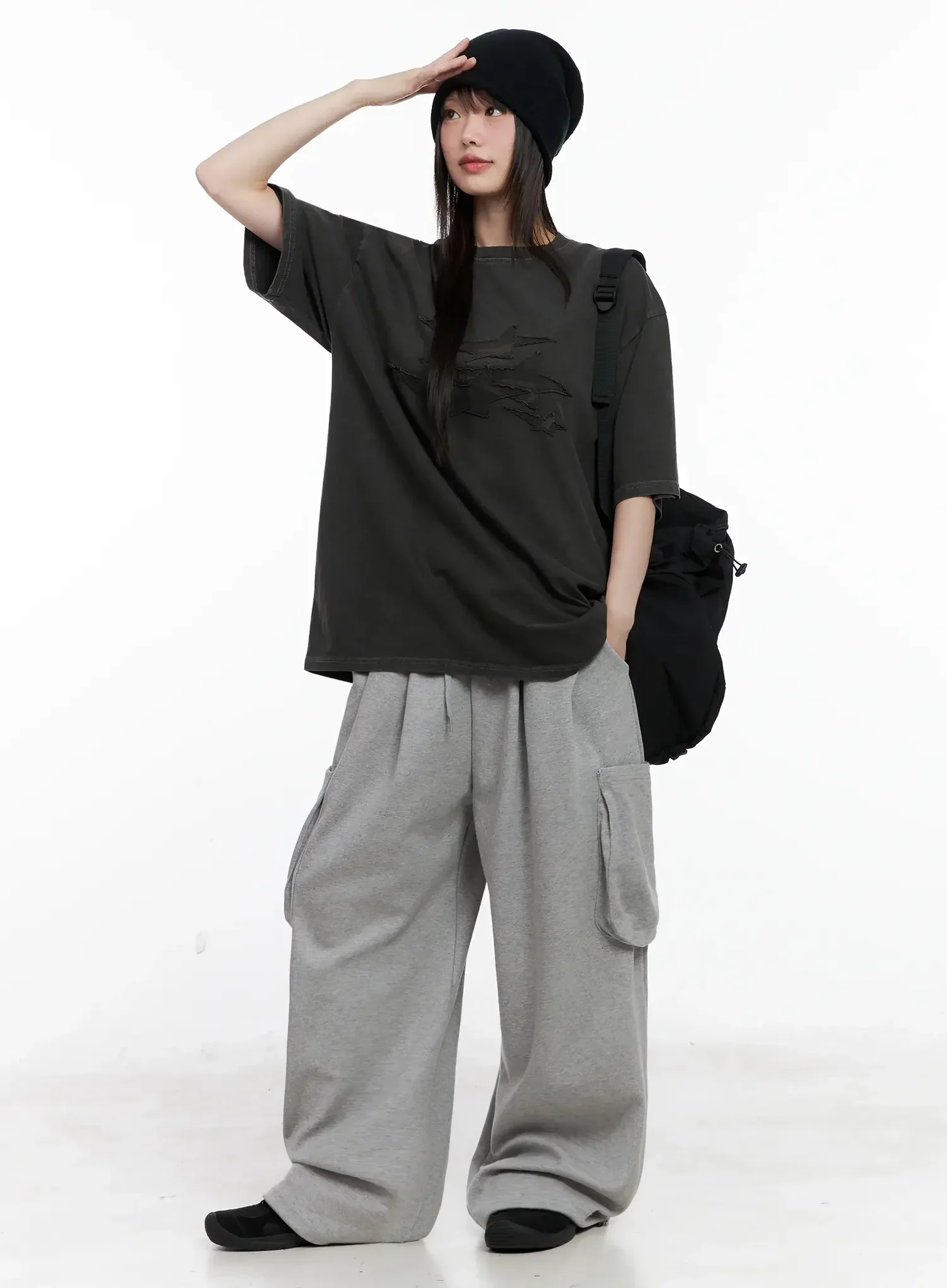 Casual Wide-Leg Cargo Sweatpants IL531 - Image 18