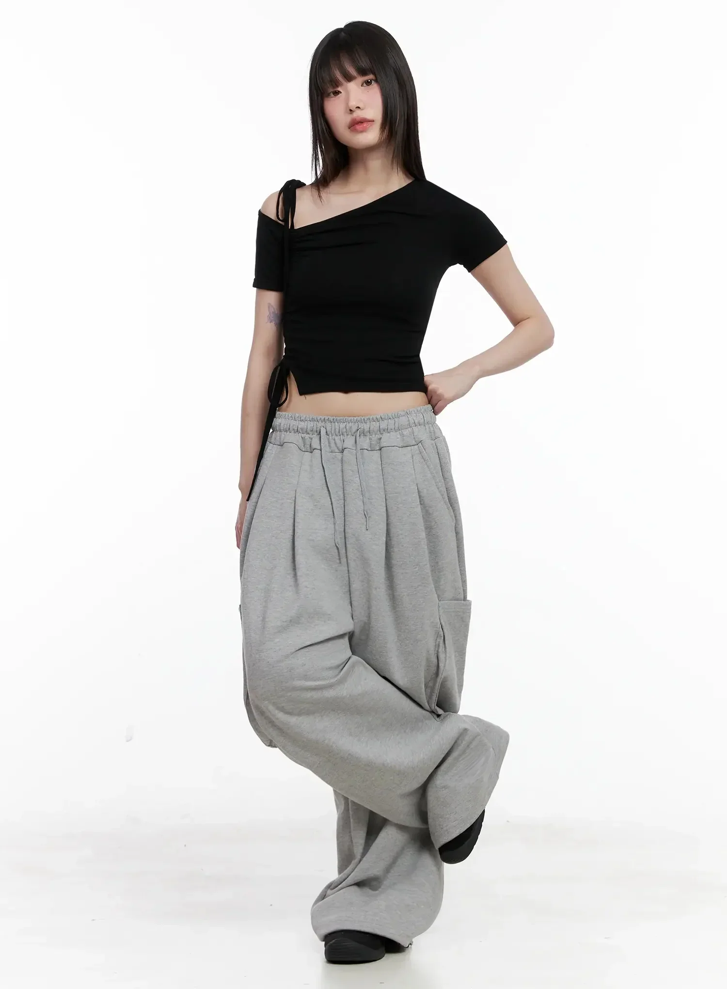 Casual Wide-Leg Cargo Sweatpants IL531 - Image 6