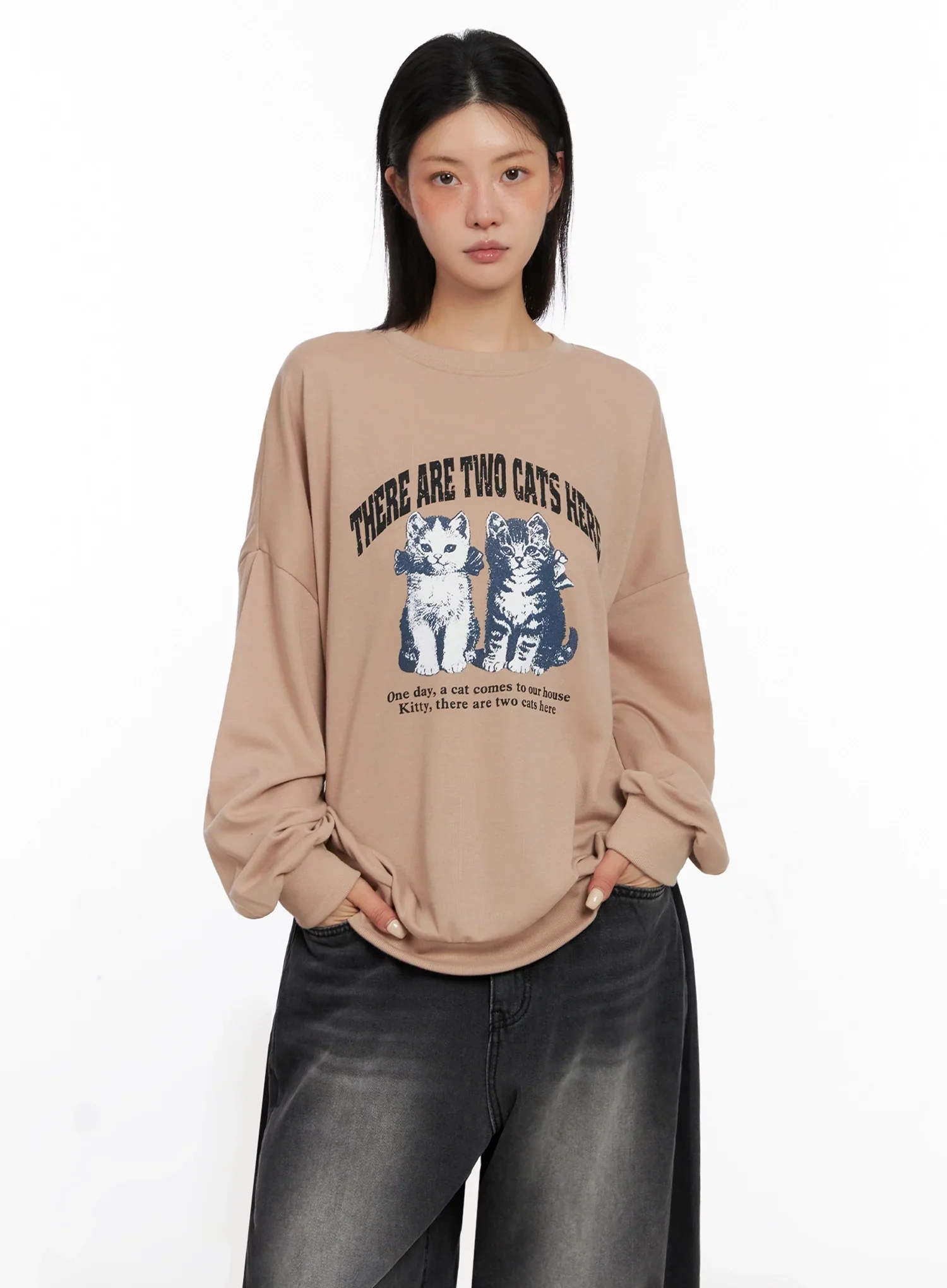 Cat Print Graphic Sweatshirt IS508 - Image 12