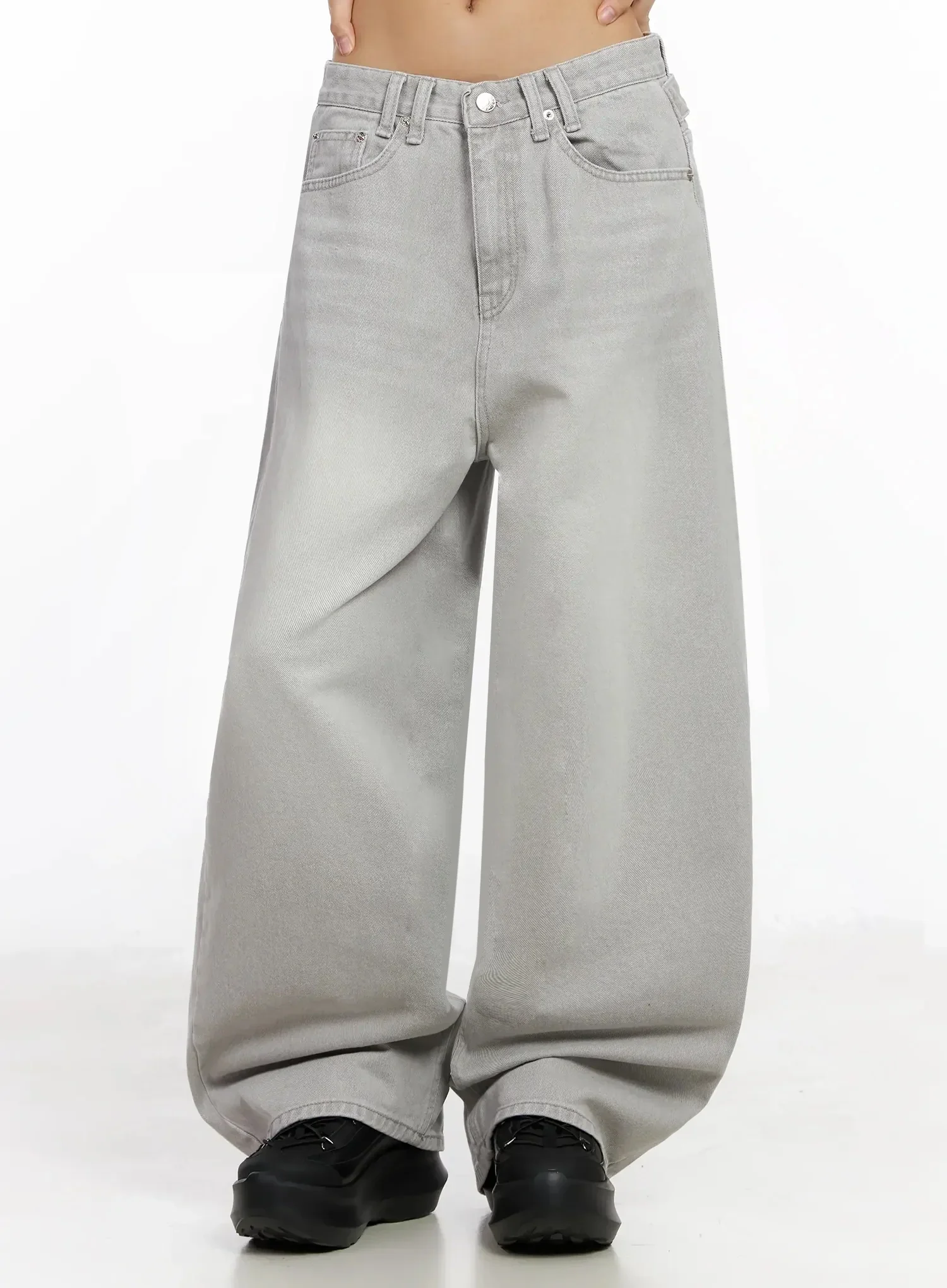 Cece Stone Washed Wide Leg Jeans IA508
