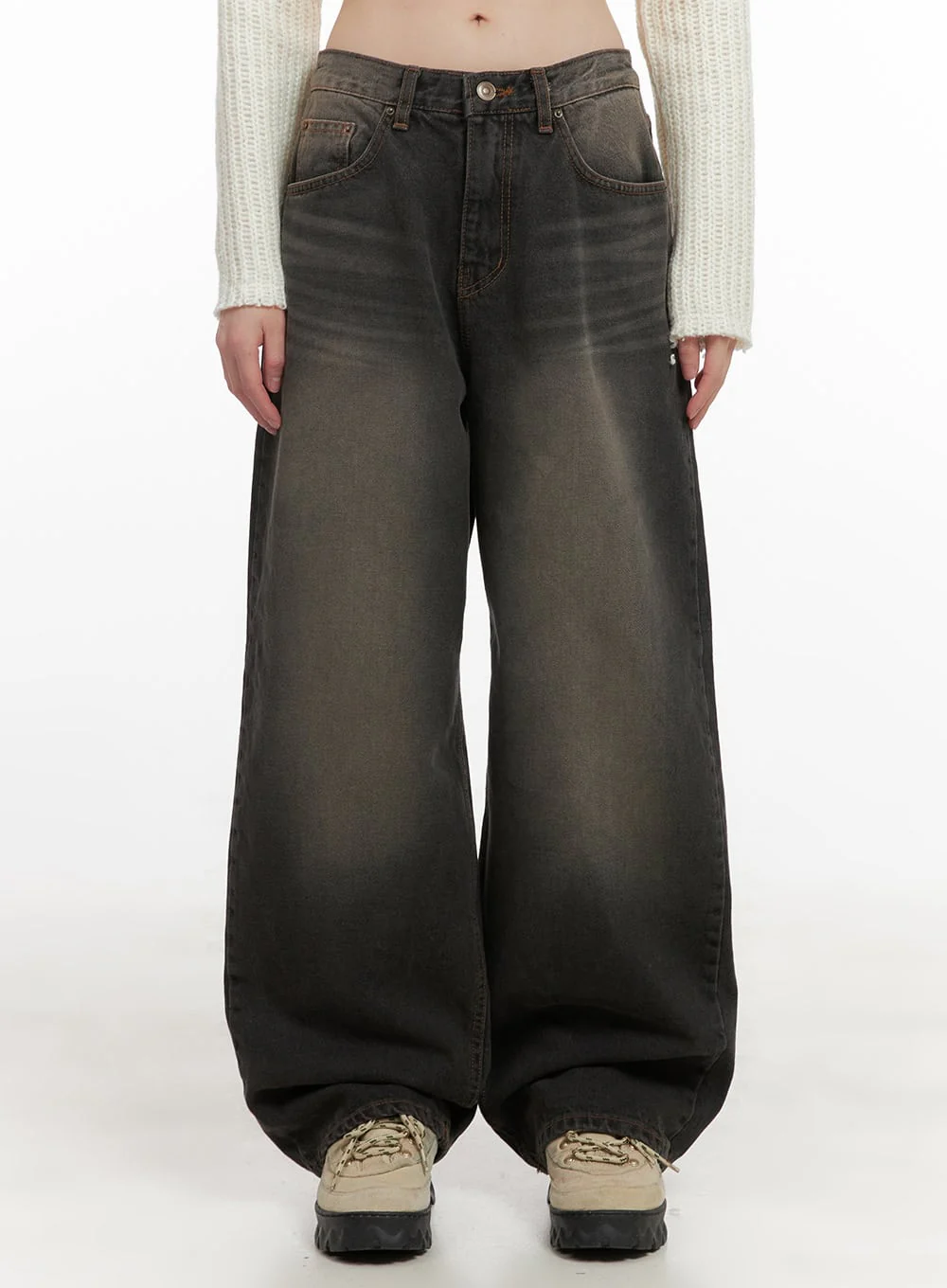 Celina Washed Baggy Wide-Leg Jeans CD426