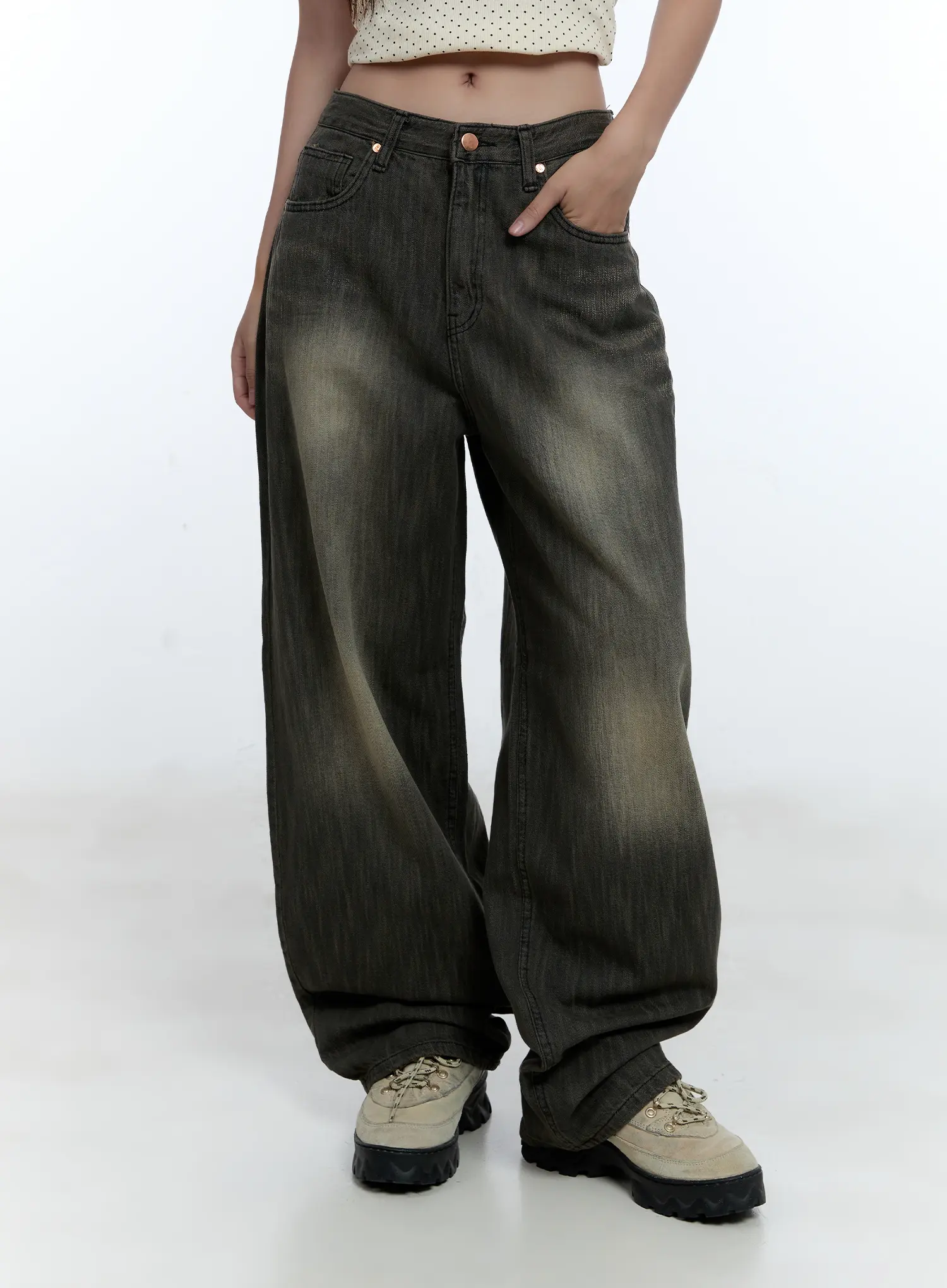 Chaeeun Washed Wide-Leg Jeans CU527 - Image 9
