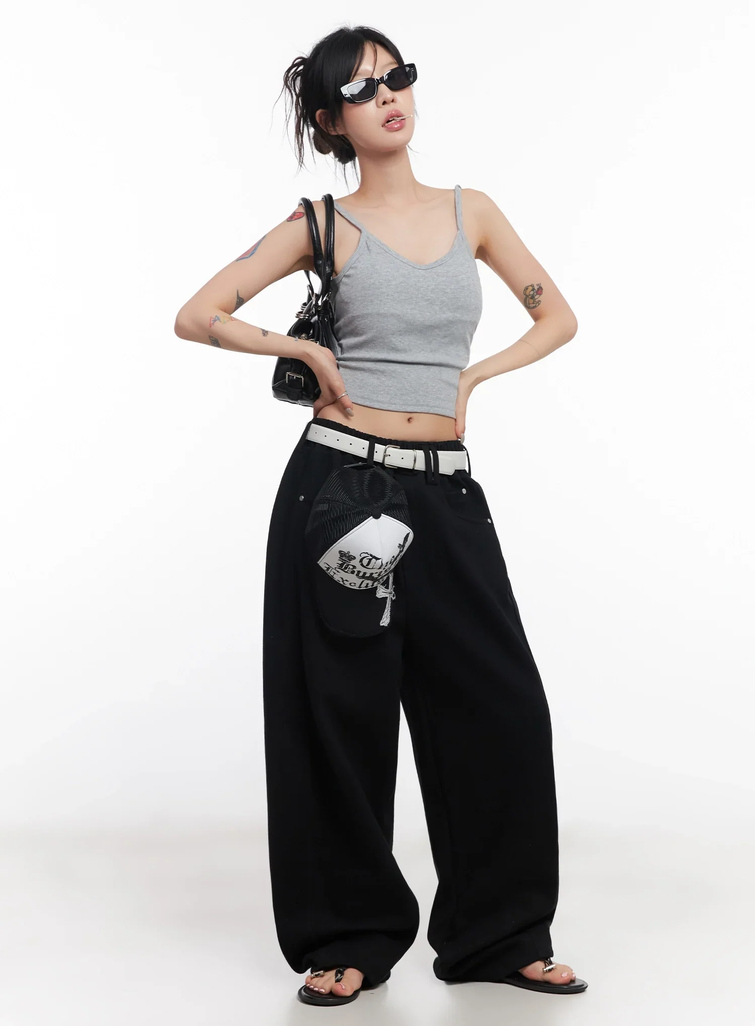 Chaeryeong Belted Wide-Leg Sweatpants IC503 - Image 2