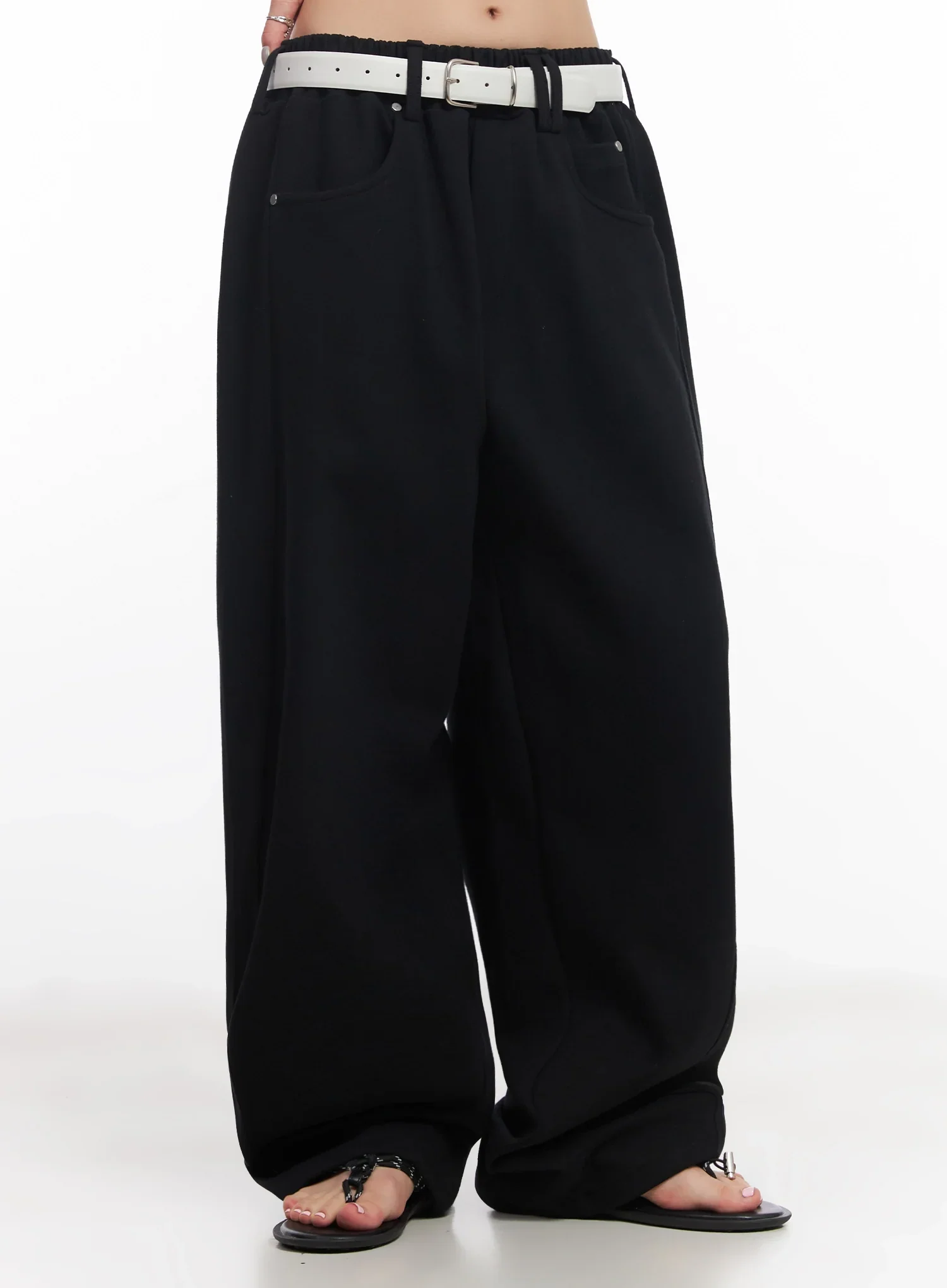Chaeryeong Belted Wide-Leg Sweatpants IC503 - Image 7